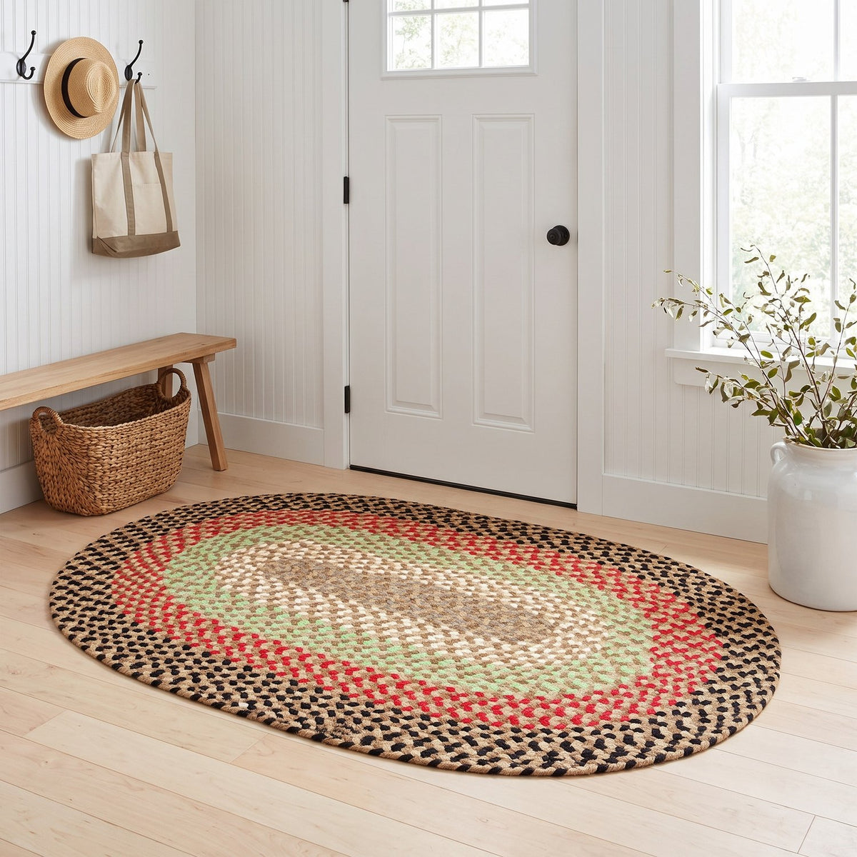 Earthtone Plymouth Collection braided rug 3' x 5' Oval #size_3' x 5' Oval