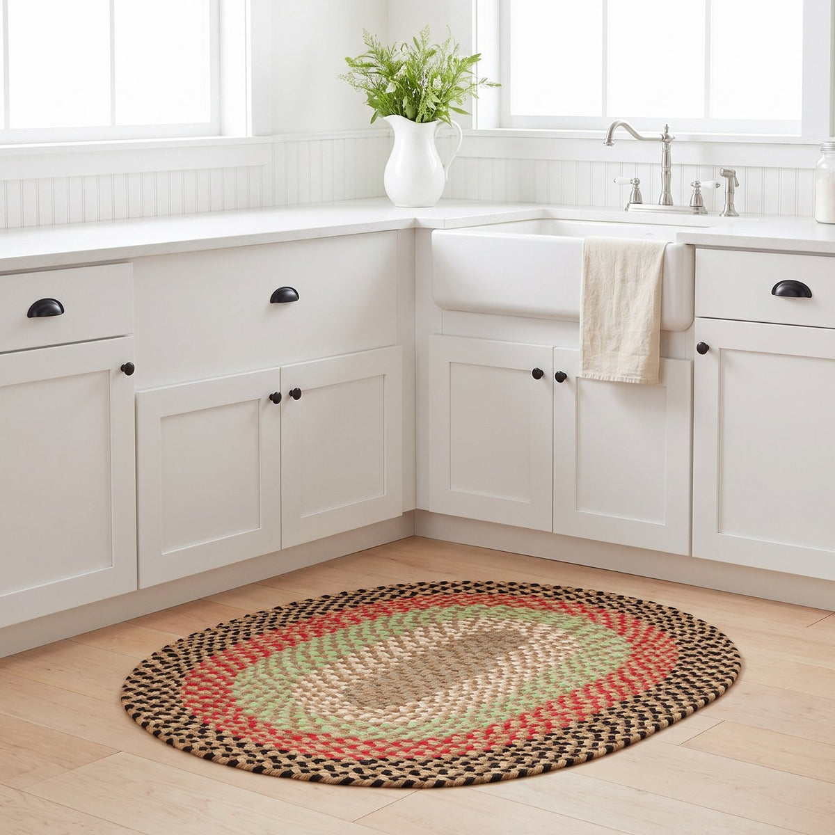 Earthtone Plymouth Collection braided rug 3' x 5' Oval #size_3' x 5' Oval