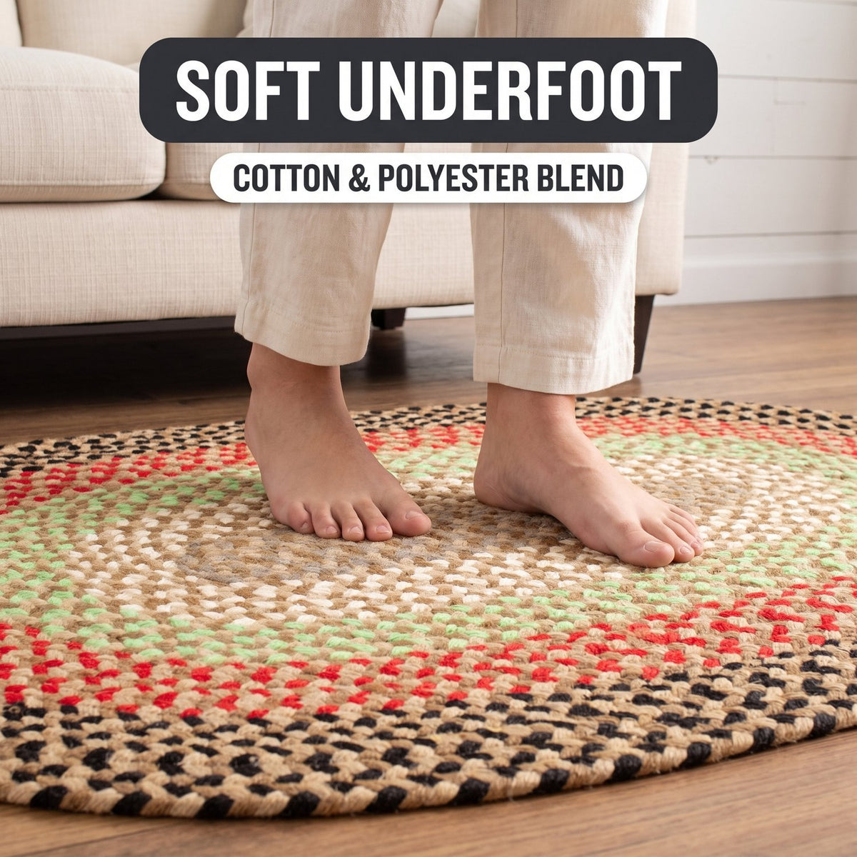 Earthtone Plymouth Collection braided rug