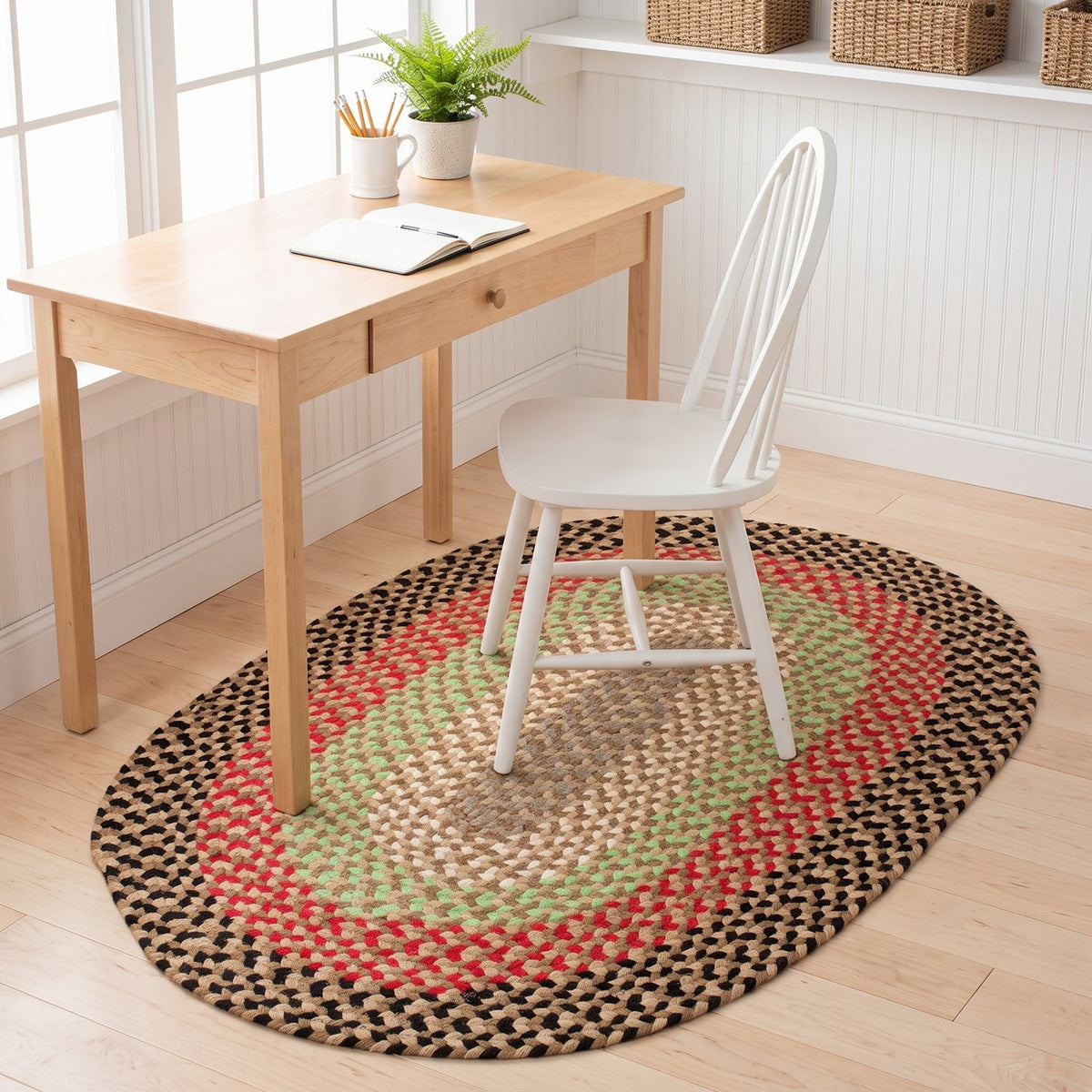 Earthtone Plymouth Collection braided rug 3' x 5' Oval #size_3' x 5' Oval