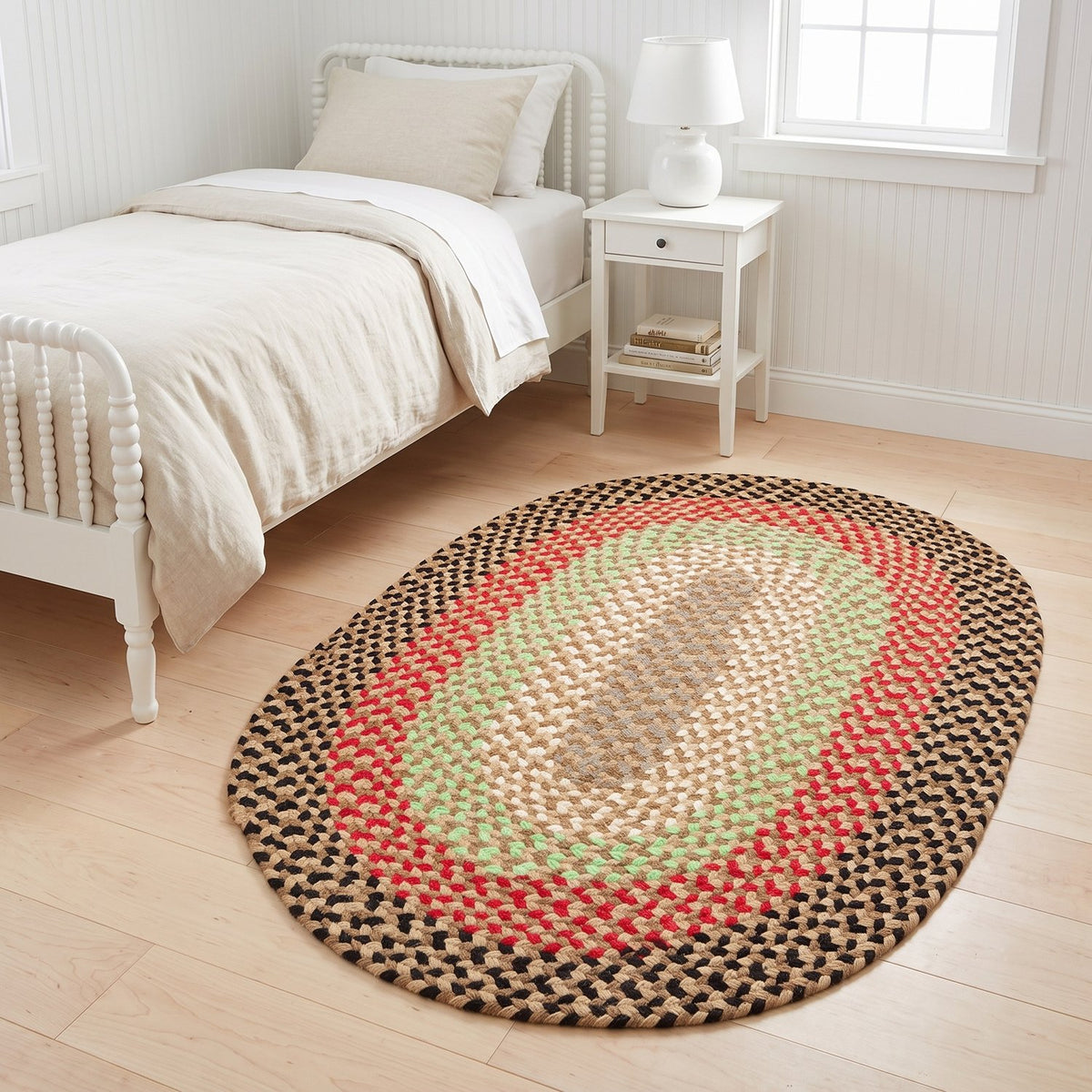 Earthtone Plymouth Collection braided rug 3' x 5' Oval #size_3' x 5' Oval