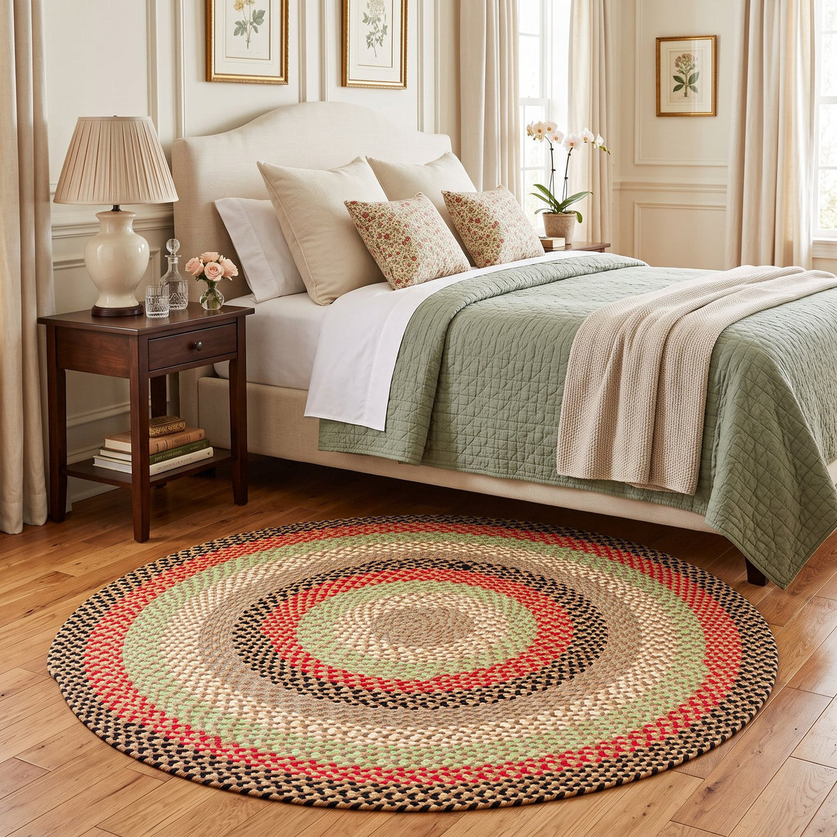 Earthtone Plymouth Collection braided rug 4' Round #size_4' Round