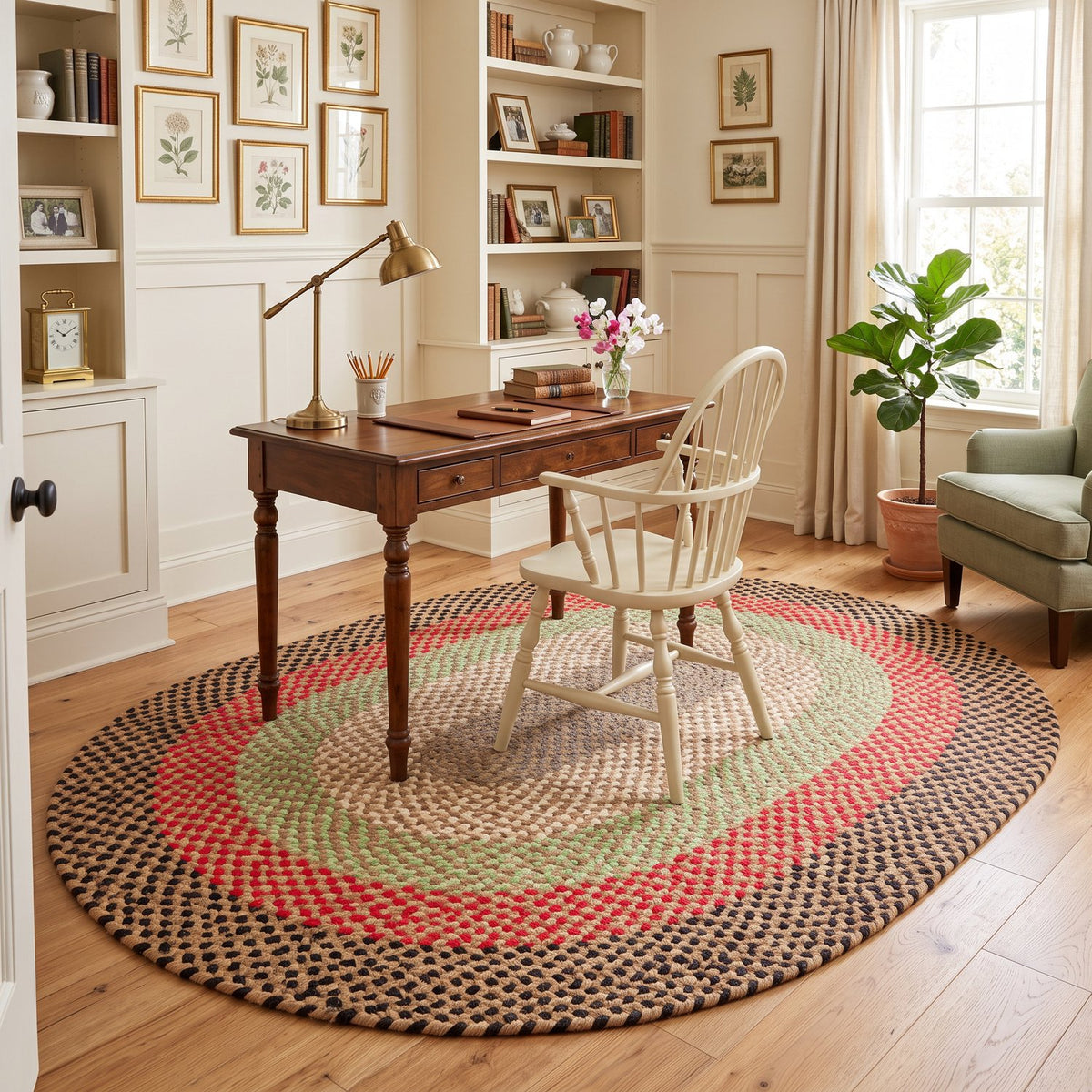 Earthtone Plymouth Collection braided rug 4' x 6' Oval #size_4' x 6' Oval