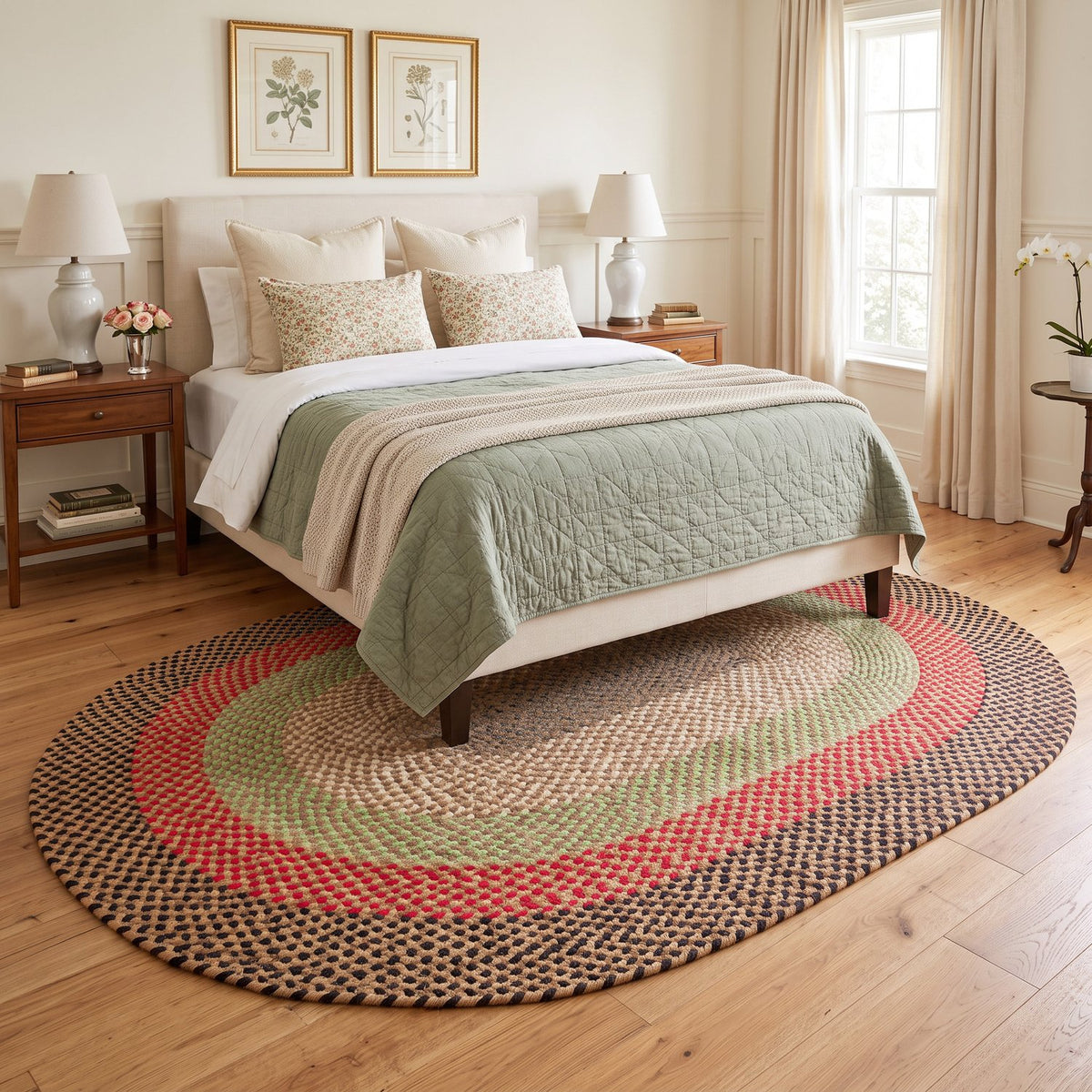 Earthtone Plymouth Collection braided rug 5' x 7' Oval #size_5' x 7' Oval