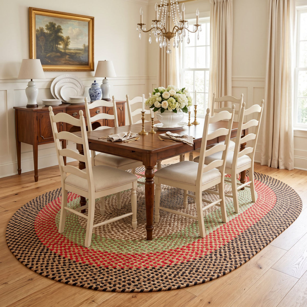 Earthtone Plymouth Collection braided rug 7' x 9' Oval #size_7' x 9' Oval