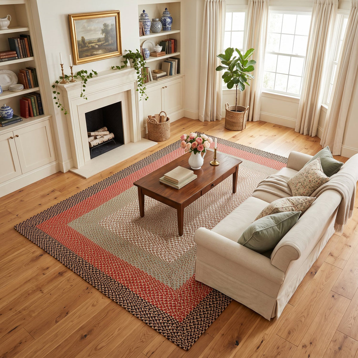 Earthtone Plymouth Collection braided rug 7' x 9' Rectangle #size_7' x 9' Rectangle