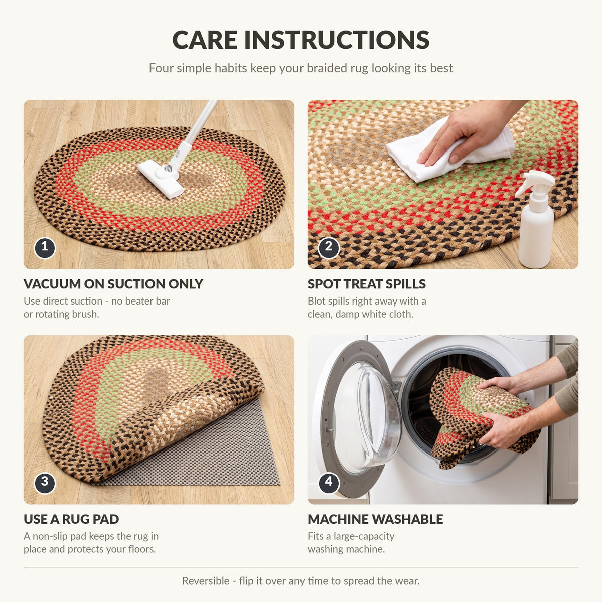 Earthtone Plymouth Collection braided rug