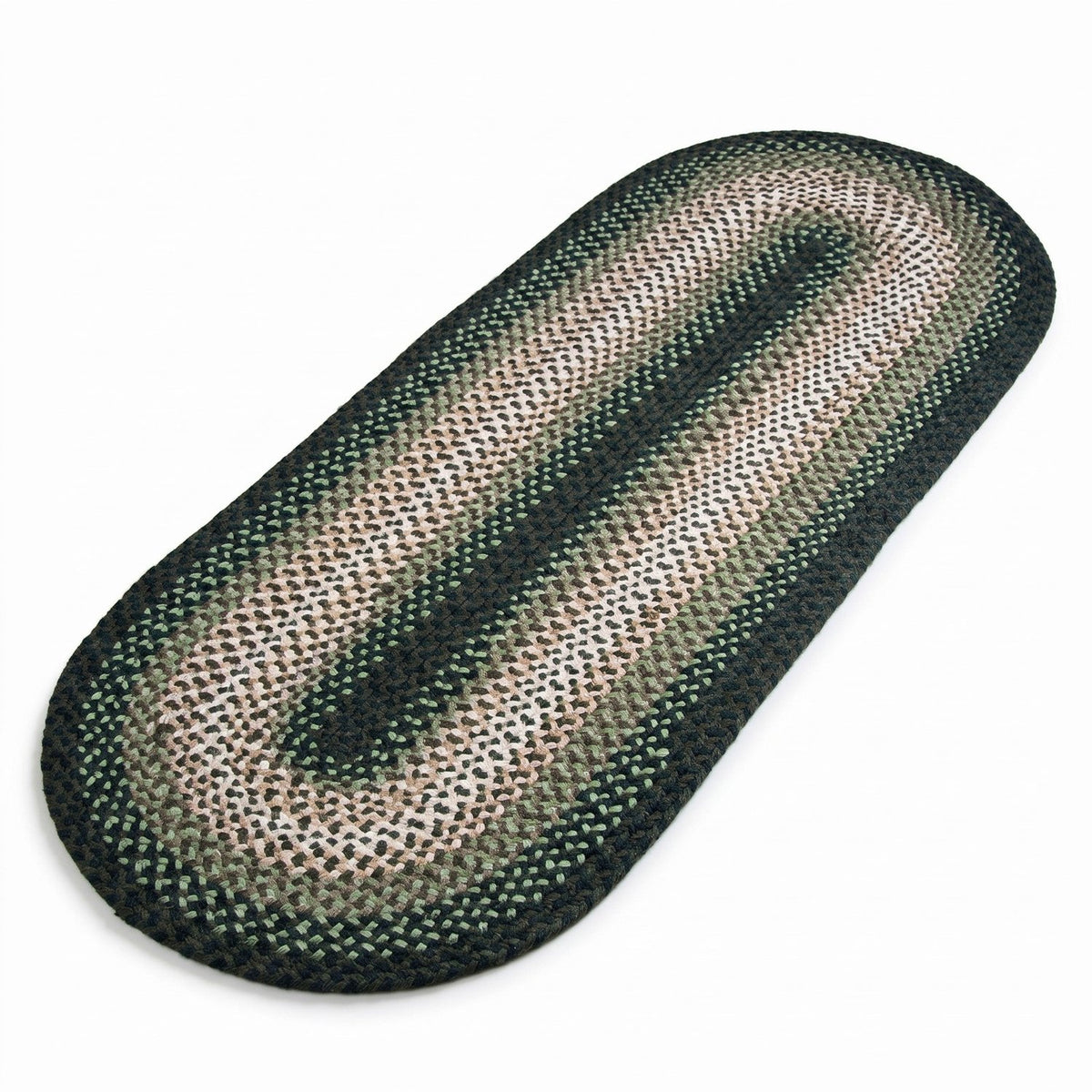 Green Plymouth Collection braided rug 2' x 6' Oval Runner #size_2' x 6' Oval Runner