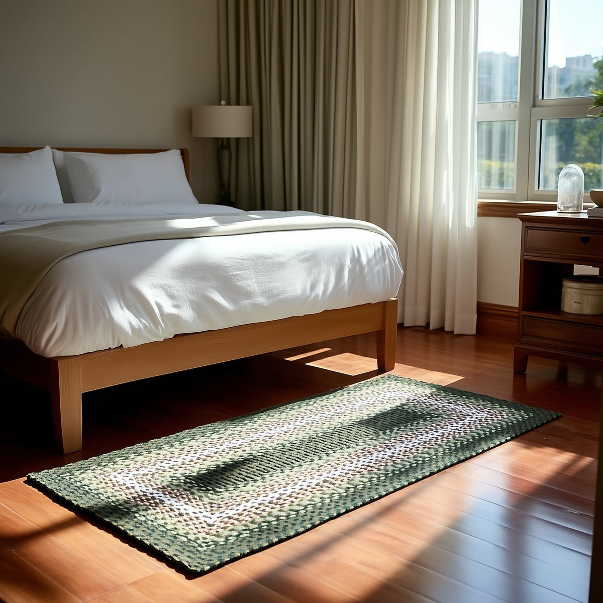 Green Plymouth Collection braided rug 3' x 5' Rectangle #size_3' x 5' Rectangle