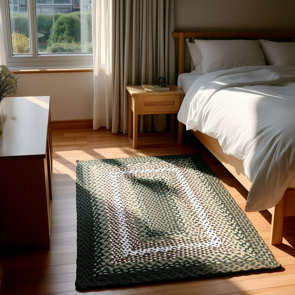 Green Plymouth Collection braided rug 3' x 5' Rectangle #size_3' x 5' Rectangle