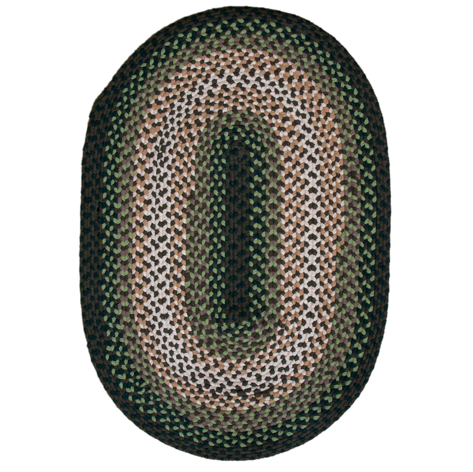 Green Charming Braided Rug for Farmhouse Living Rooms and Bedroom