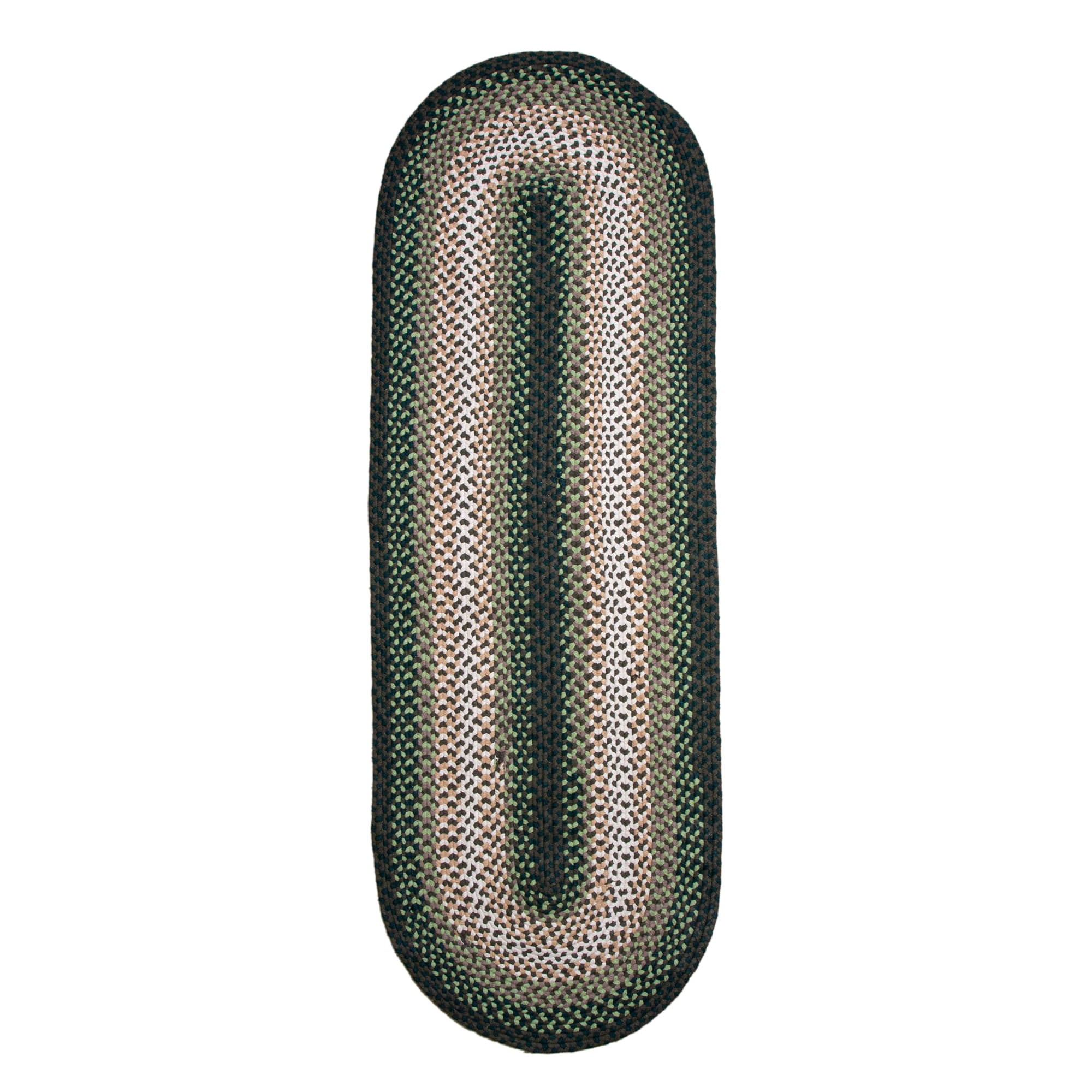 Green Charming Braided Rug for Farmhouse Living Rooms and Bedroom