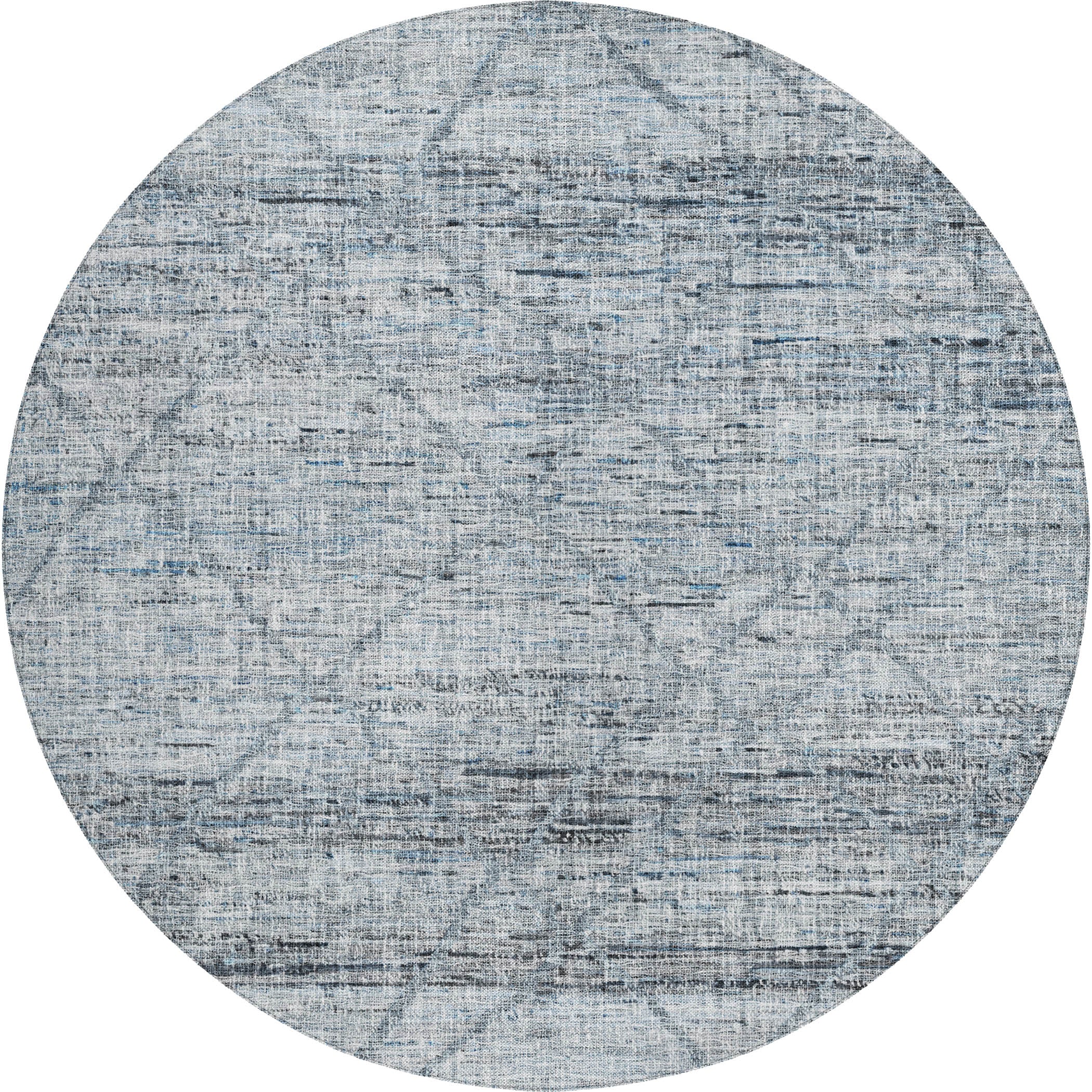 Luxury Washable Indoor/Outdoor Transitional PO1 Blue Rug 8' x 8' #shape_Rectangle