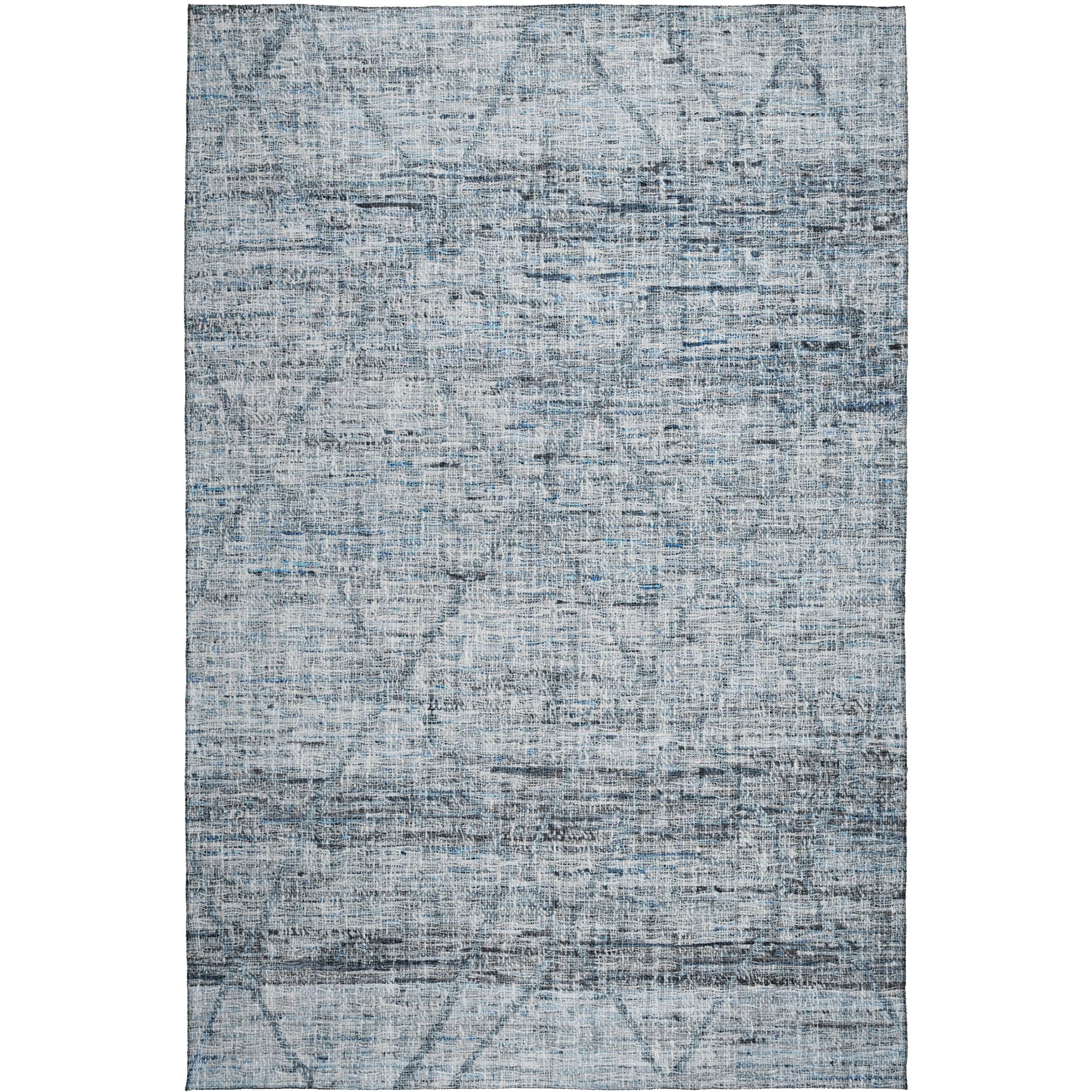 Luxury Washable Indoor/Outdoor Transitional PO1 Blue Rug 2'6" x 3'10" #shape_Rectangle