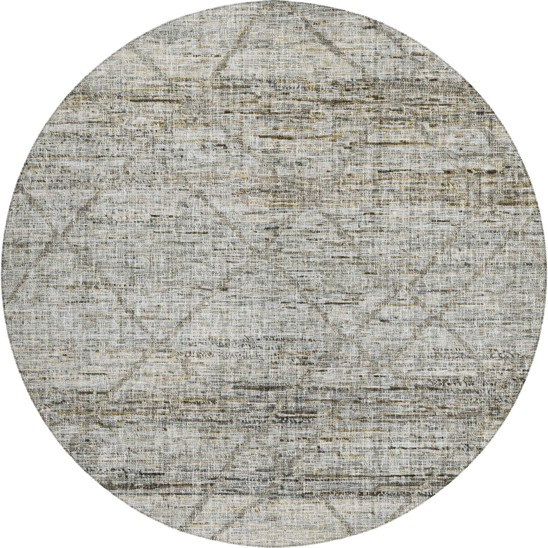 Luxury Washable Indoor/Outdoor Transitional PO1 Pewter Gray Rug 8' x 8' #shape_Rectangle