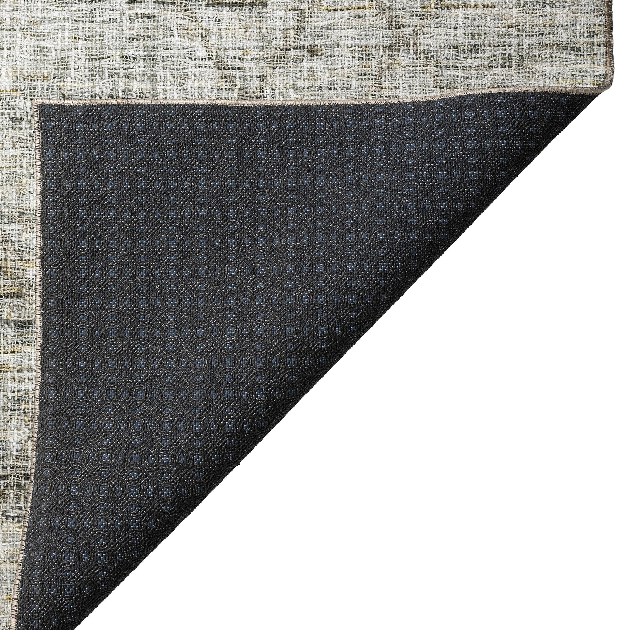 Luxury Washable Indoor/Outdoor Transitional PO1 Pewter Gray Rug 1'8" x 2'6" #shape_Rectangle