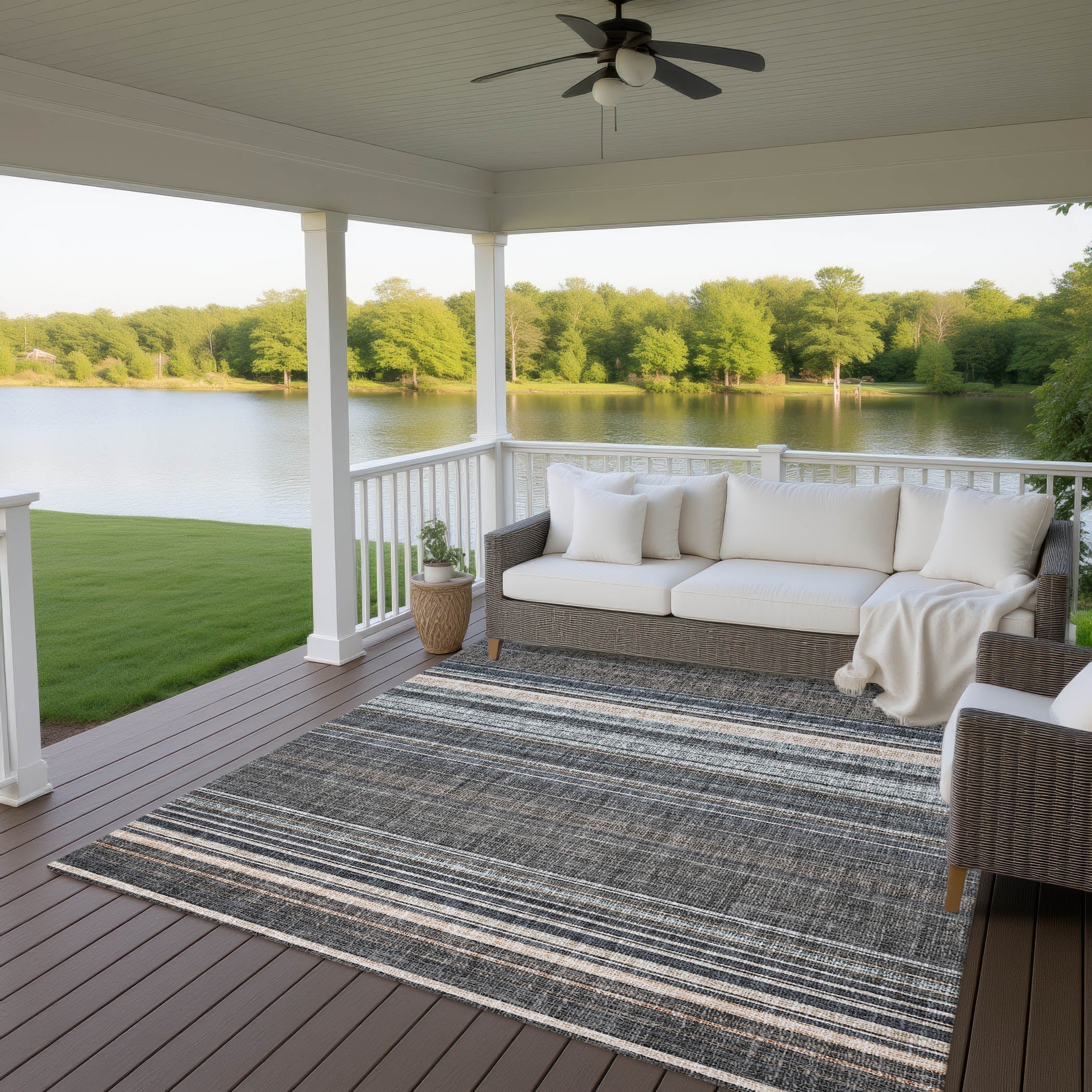 Luxury Washable Indoor/Outdoor Transitional PO2 Chocolate Brown Rug 2'6" x 3'10" #shape_Rectangle