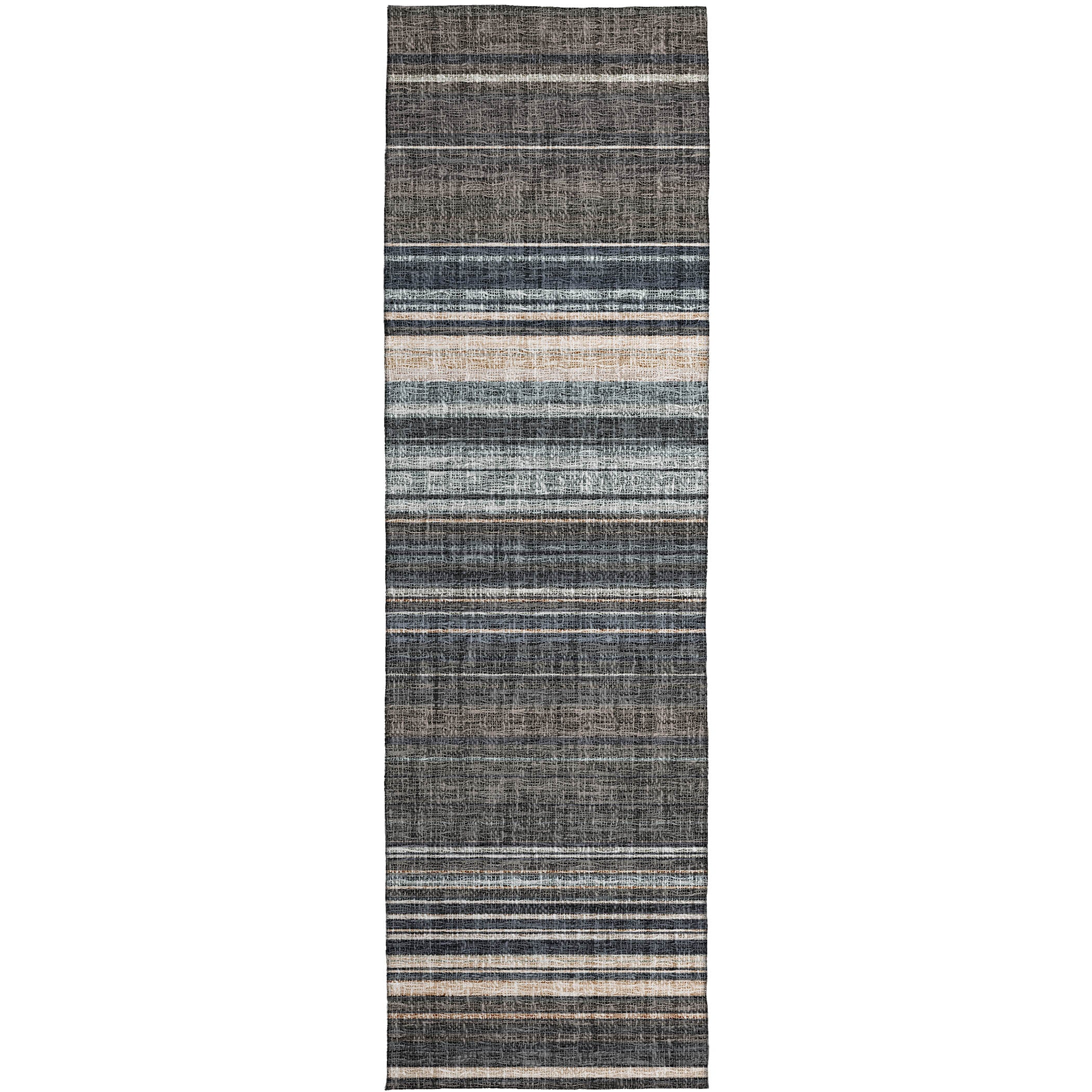 Luxury Washable Indoor/Outdoor Transitional PO2 Chocolate Brown Rug 2'3" x 7'6" #shape_Runner