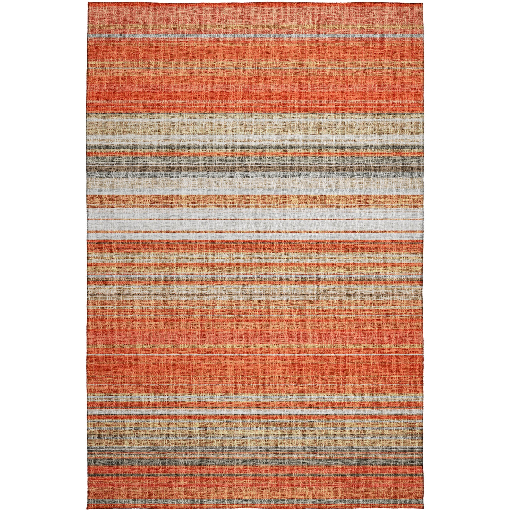 Luxury Washable Indoor/Outdoor Transitional PO2 Coral Orange Rug 2'6" x 3'10" #shape_Rectangle