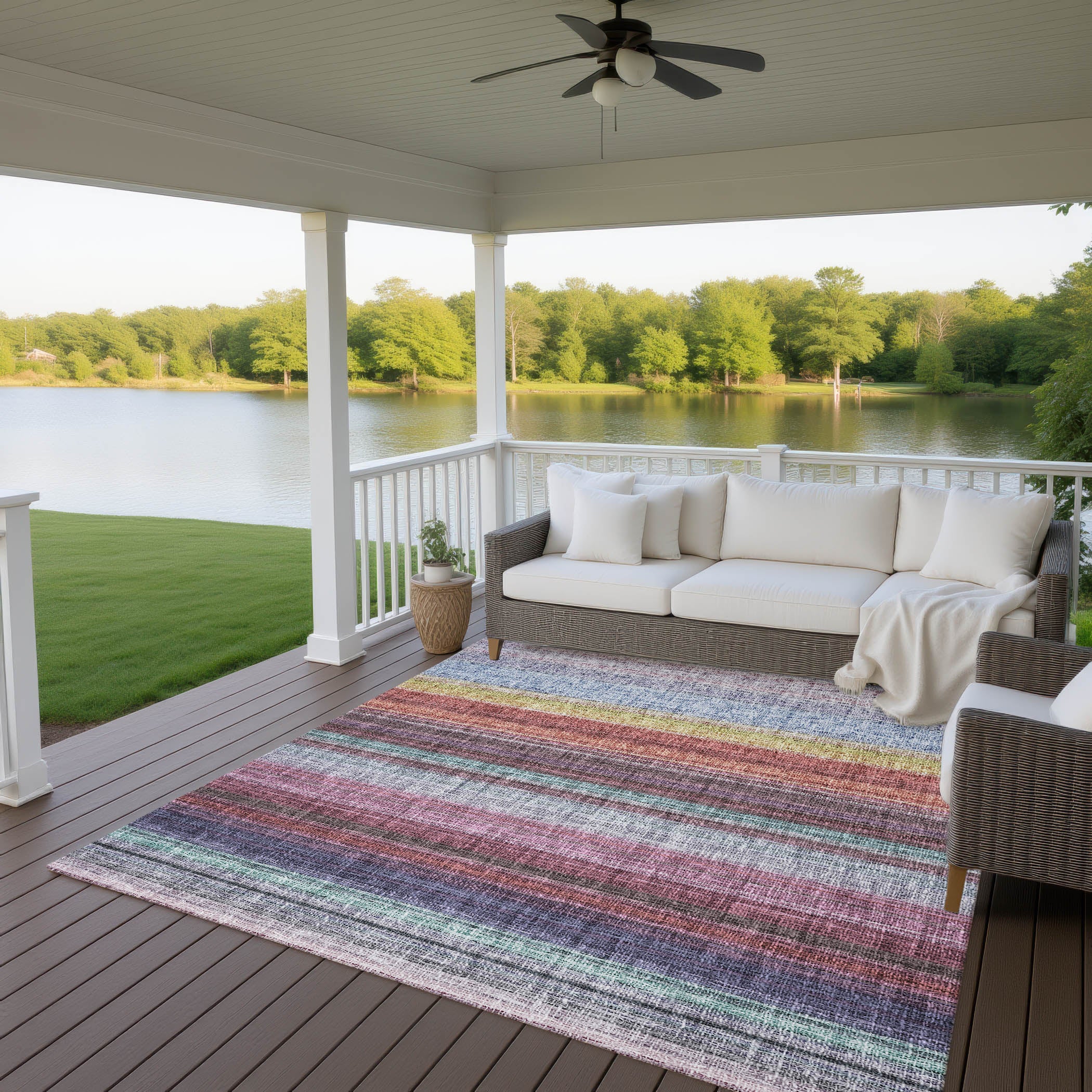 Luxury Washable Indoor/Outdoor Transitional PO2 Lavender Purple Rug 2'6" x 3'10" #shape_Rectangle