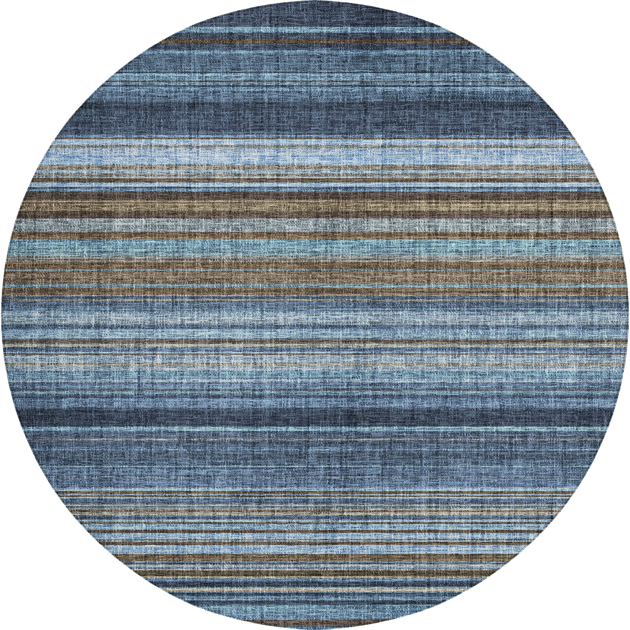 Luxury Washable Indoor/Outdoor Transitional PO2 Navy Blue Rug 8' x 8' #shape_Rectangle