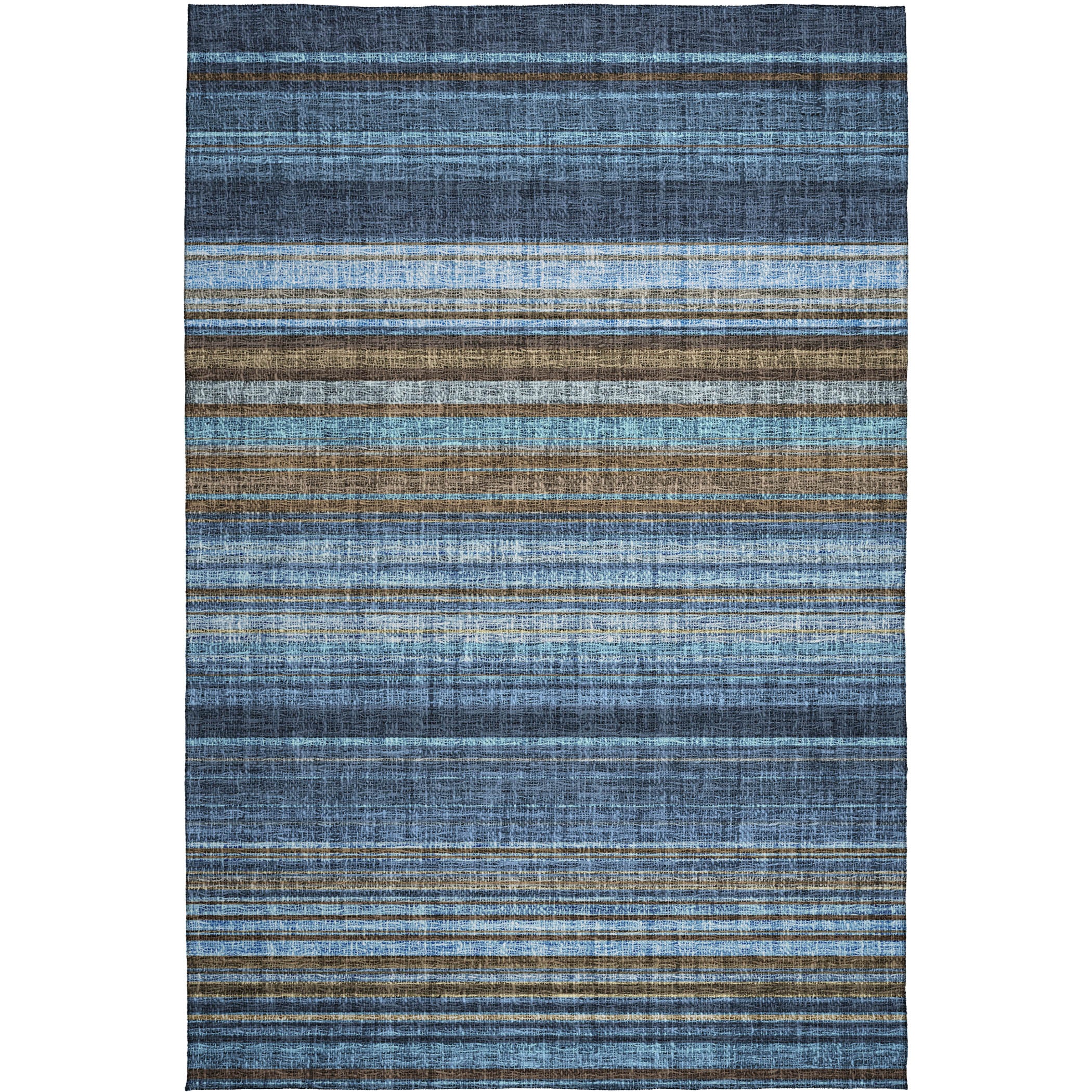 Luxury Washable Indoor/Outdoor Transitional PO2 Navy Blue Rug 2'6" x 3'10" #shape_Rectangle