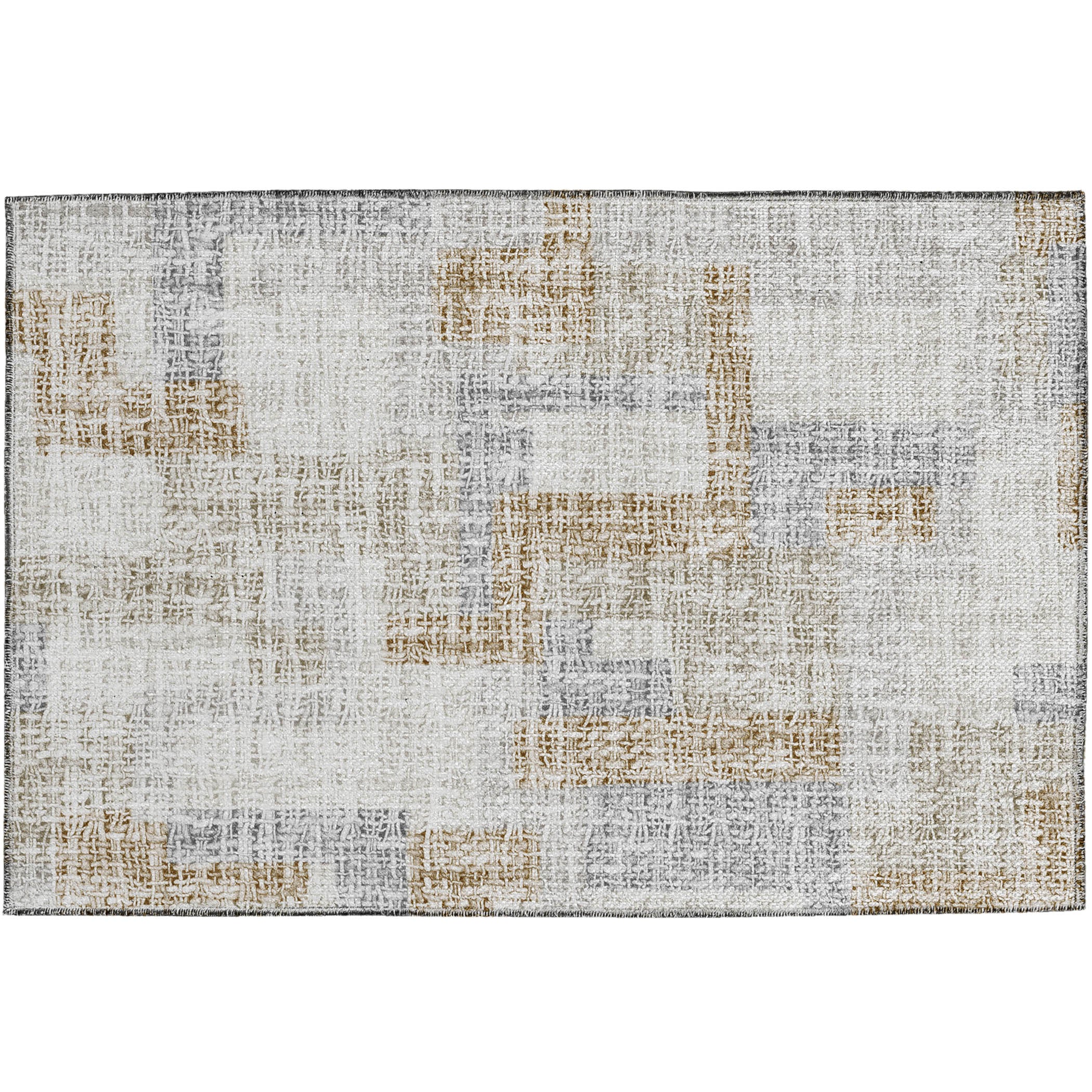 Luxury Washable Indoor/Outdoor Transitional PO3 Ivory Rug 1'8" x 2'6" #shape_Rectangle