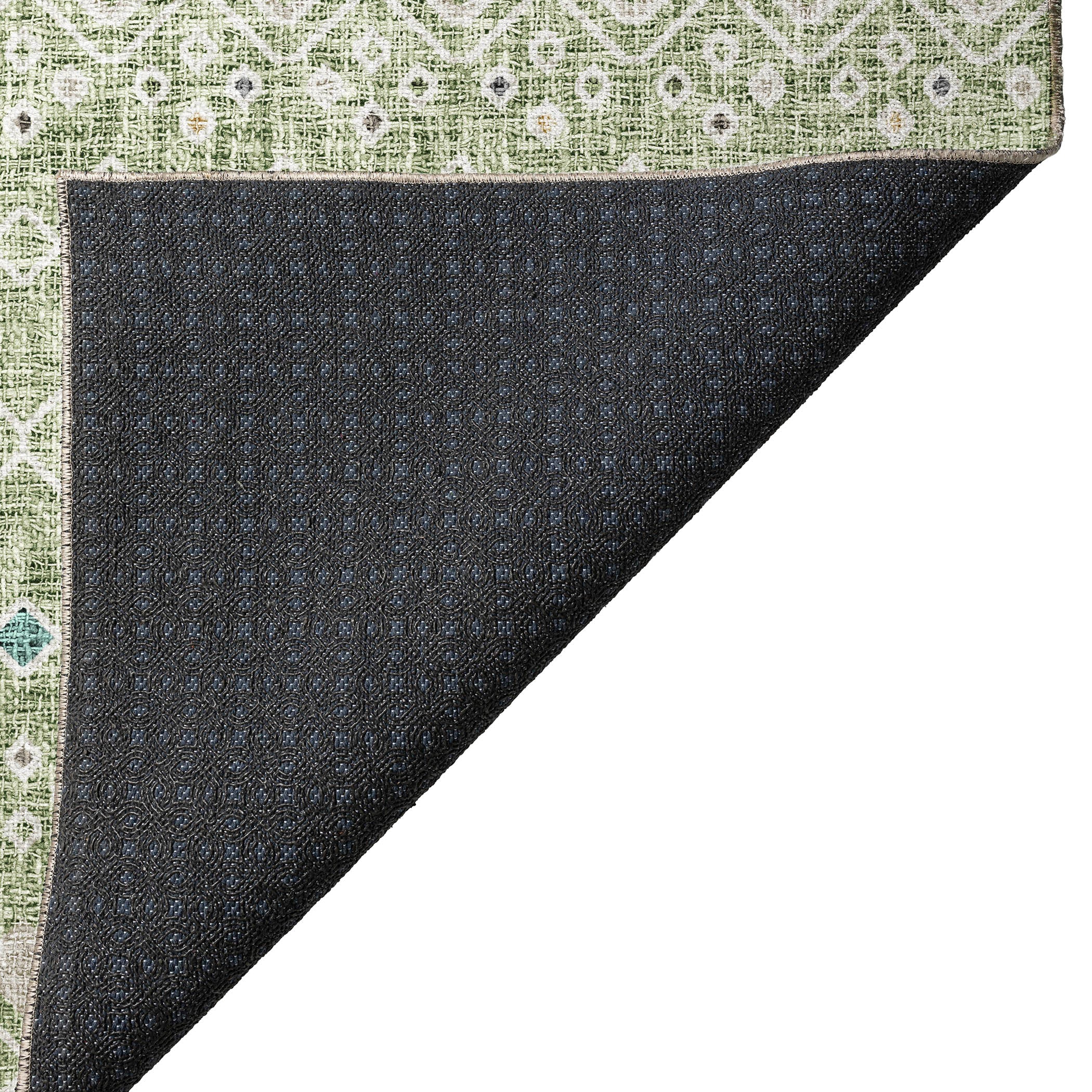Luxury Washable Indoor/Outdoor Transitional PO4 Aloe Green Rug 1'8" x 2'6" #shape_Rectangle