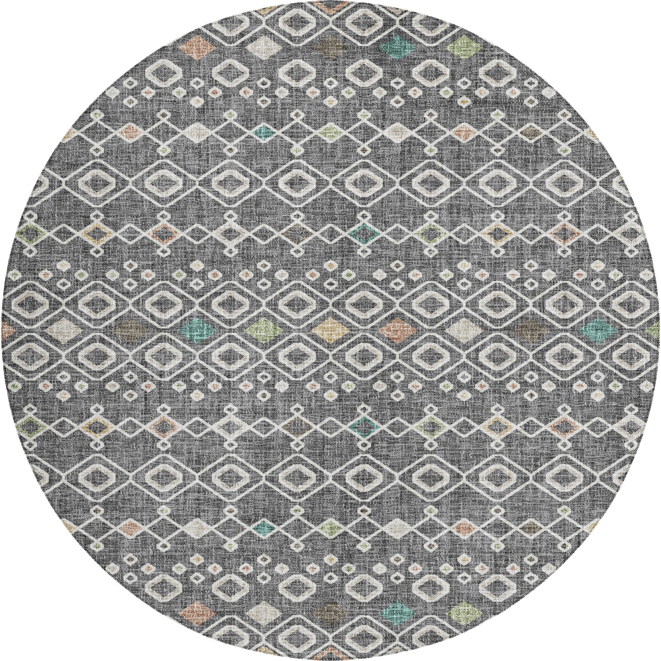 Luxury Washable Indoor/Outdoor Transitional PO4 Gray Rug 8' x 8' #shape_Rectangle