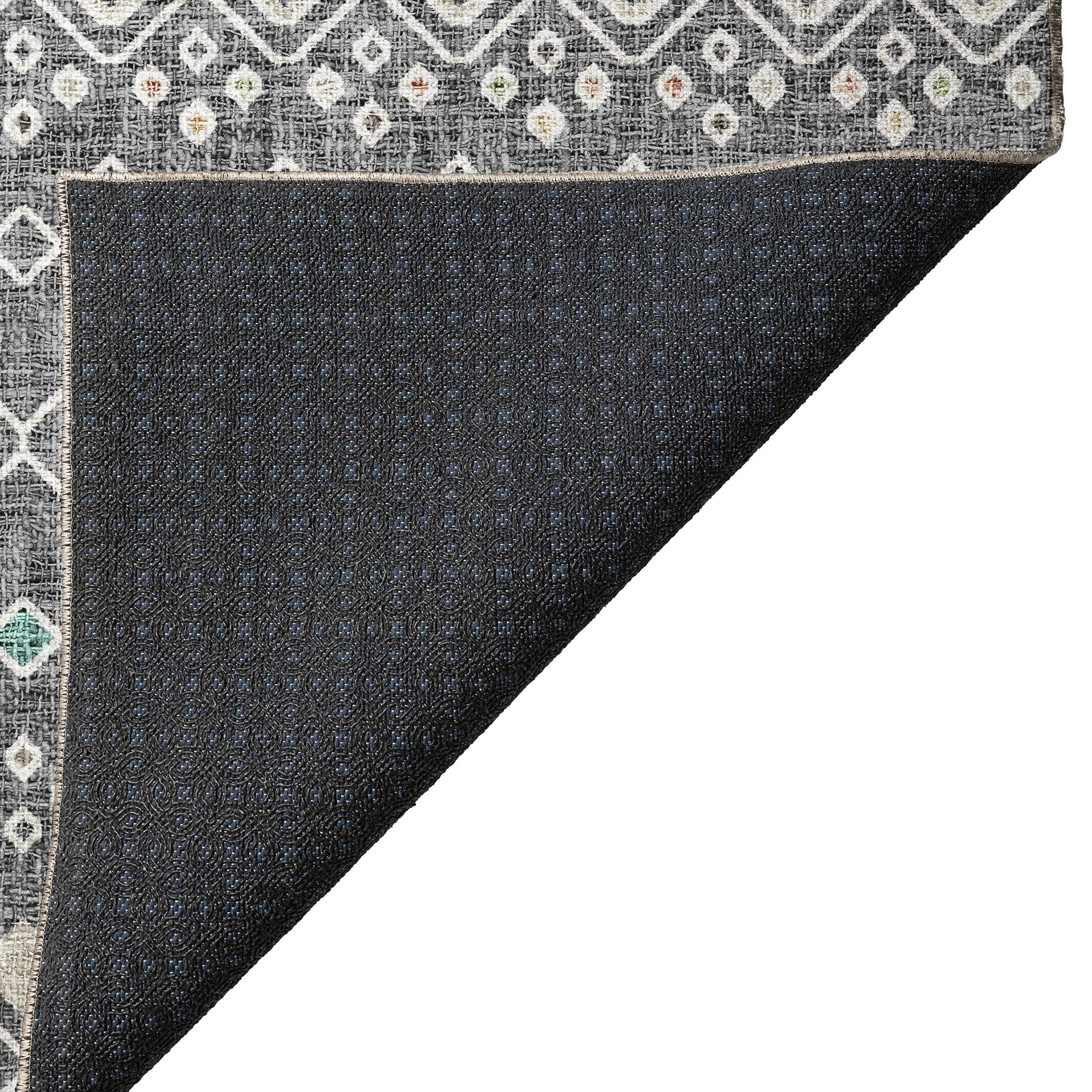 Luxury Washable Indoor/Outdoor Transitional PO4 Gray Rug 1'8" x 2'6" #shape_Rectangle