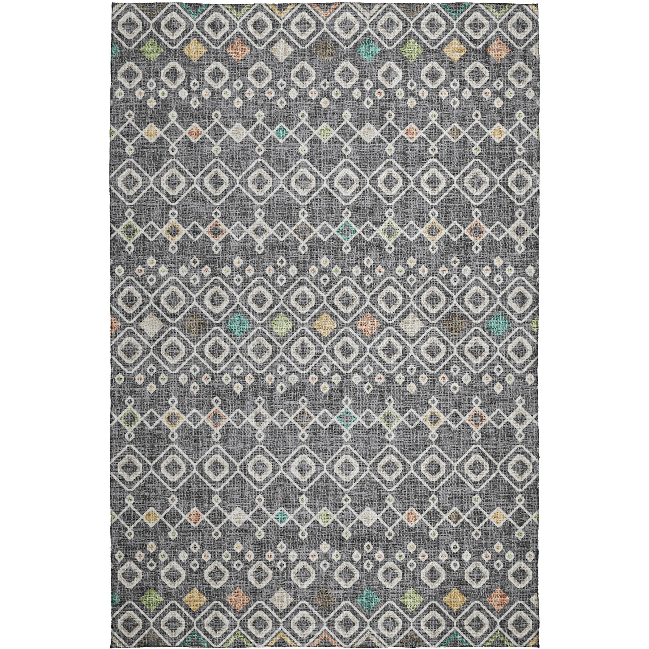Luxury Washable Indoor/Outdoor Transitional PO4 Gray Rug 2'6" x 3'10" #shape_Rectangle