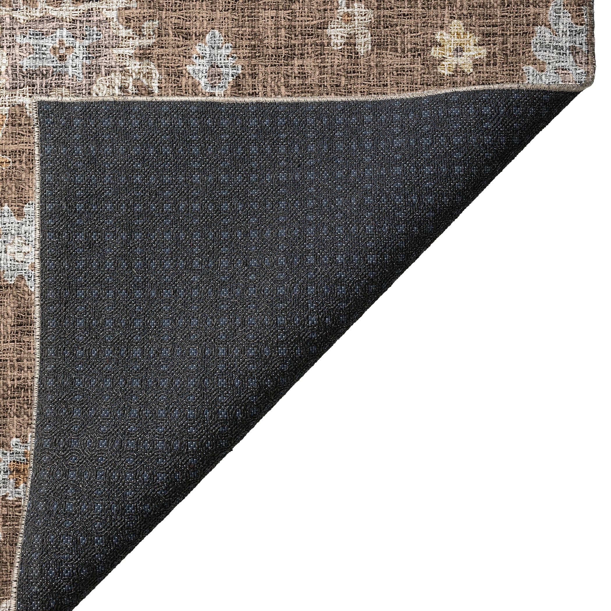 Luxury Washable Indoor/Outdoor Transitional PO6 Chocolate Brown Rug 1'8" x 2'6" #shape_Rectangle