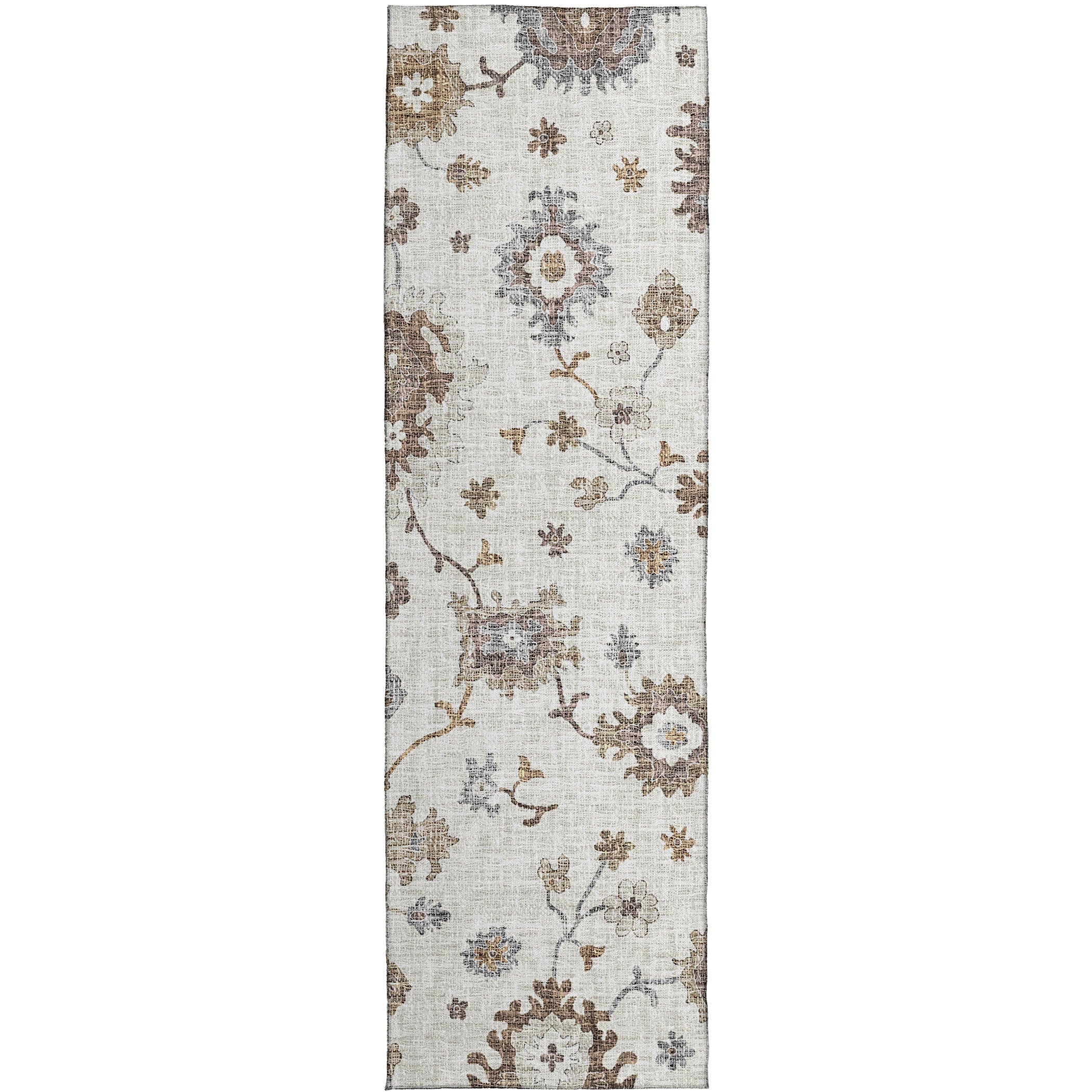 Luxury Washable Indoor/Outdoor Transitional PO6 Ivory Rug 2'3" x 7'6" #shape_Runner