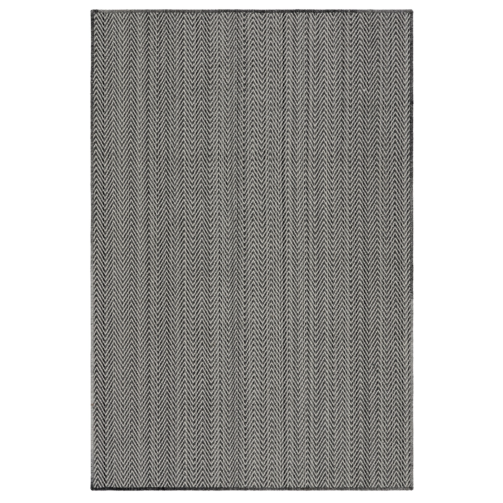 Casual PV2 Charcoal Black Rug 2' x 3' #shape_Rectangle