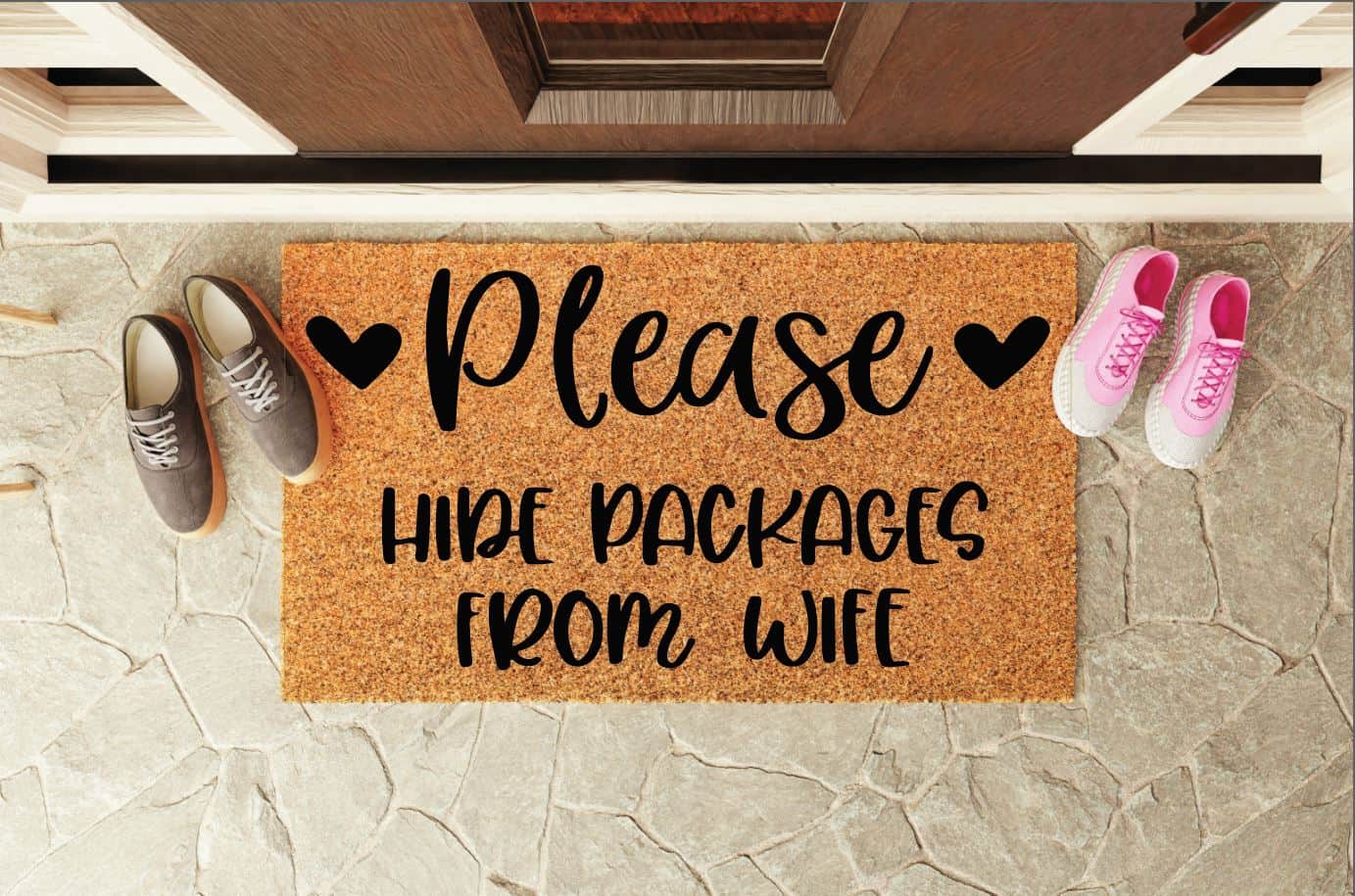 Please Hide Packages From Wife Welcome Mat