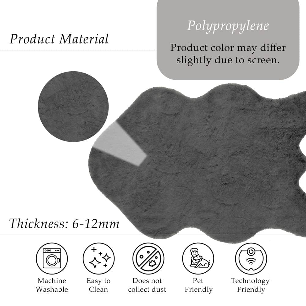 Anthracite Rabbit Plush Rug
