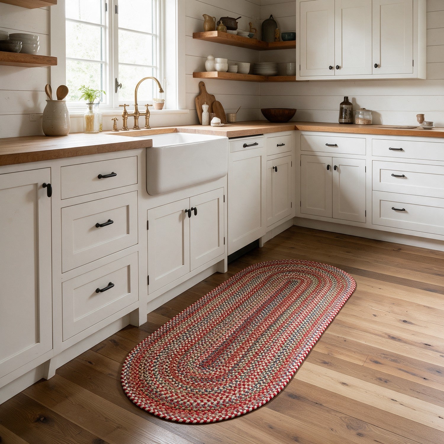 #Runner_2x4 - Roxbury Red braided rug, 2x4 runner in a kitchen