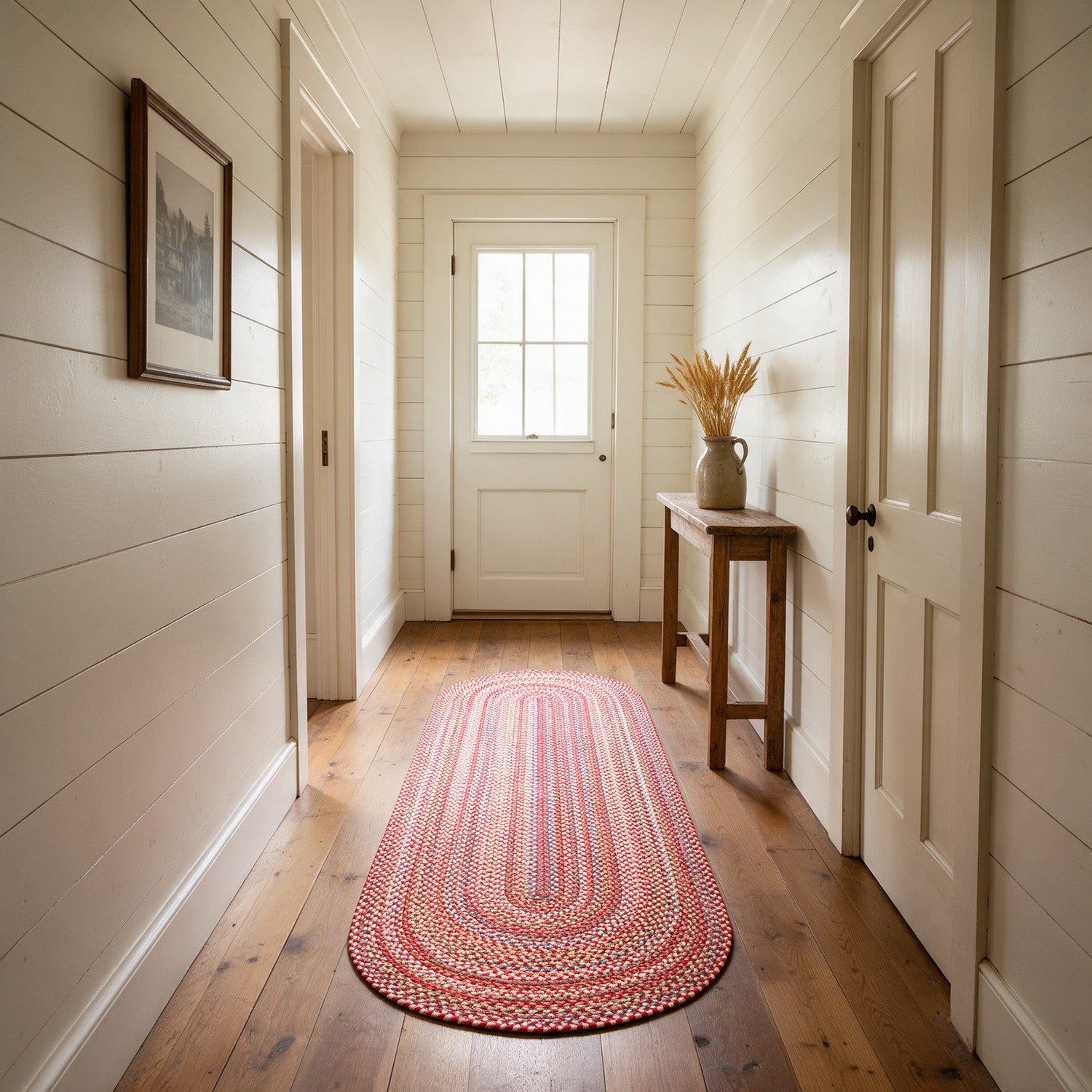 #Runner_2x8 - Roxbury Red braided rug, 2x8 hall runner