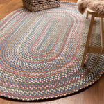 Roxbury Braided Rug for Indoor / Outdoor Use - Great for Kitchens, Patio or Deck - Soft Stain Resistant Yarn -Blue