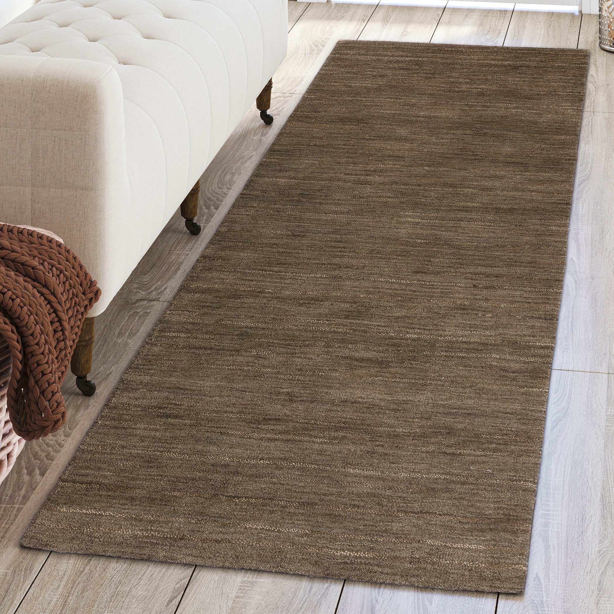 Transitional RF100 Chocolate Brown Wool Rug 2'3" x 7'6" #shape_Runner