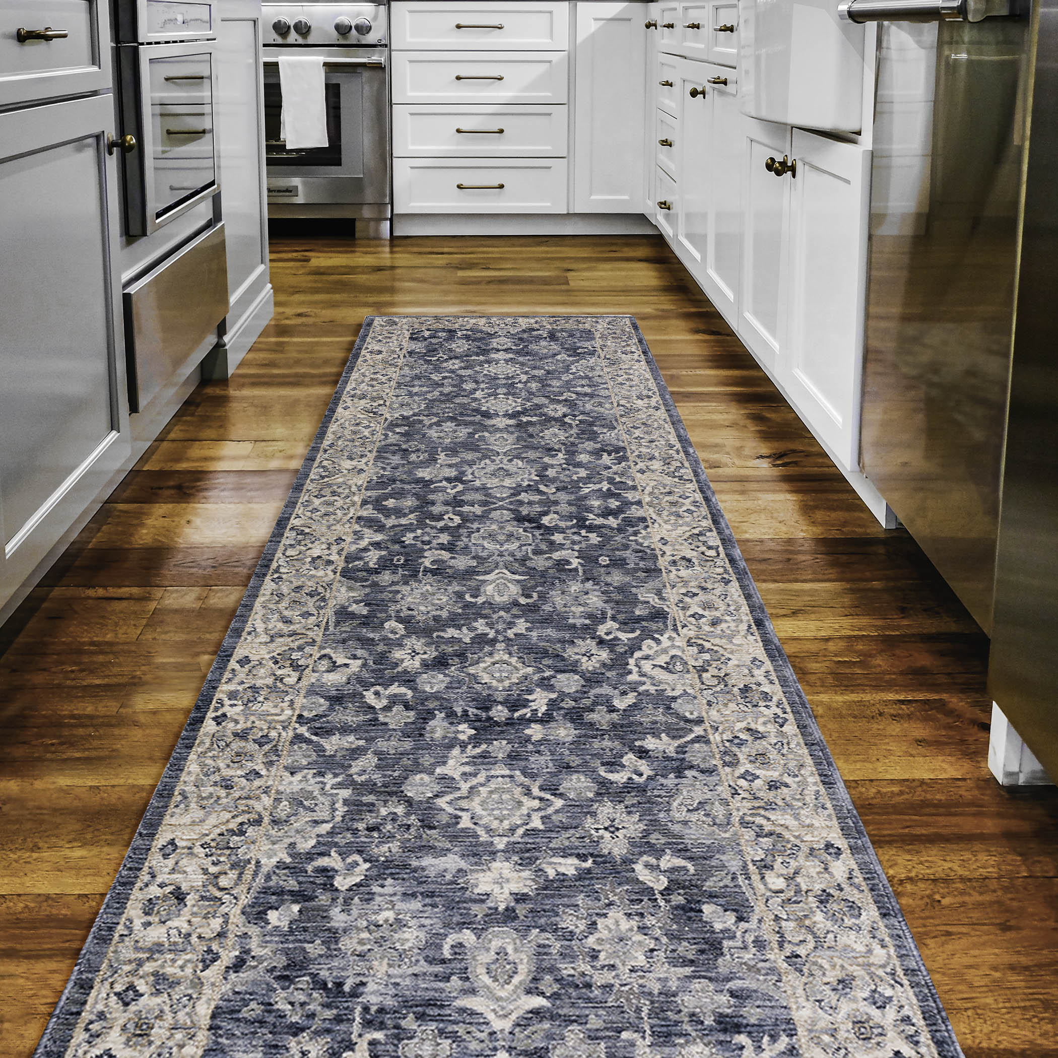Traditional RG3 Denim Blue Rug 2'3" x 7'10" #shape_Runner