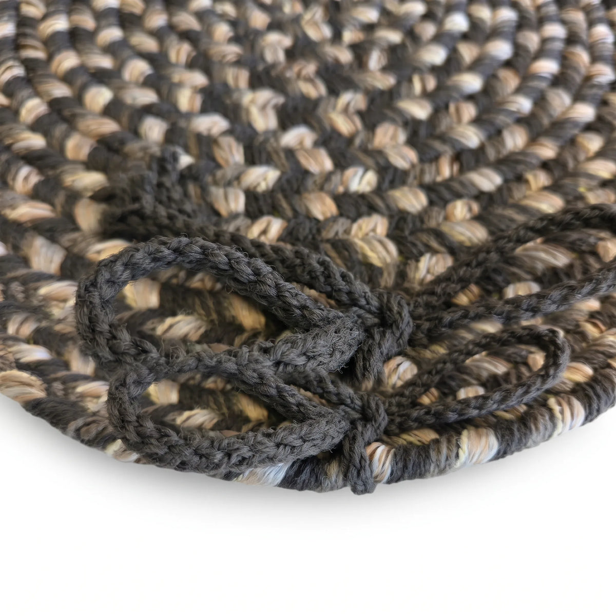 Ridgewood Braided Chair Pad - Brown Velvet - tie detail