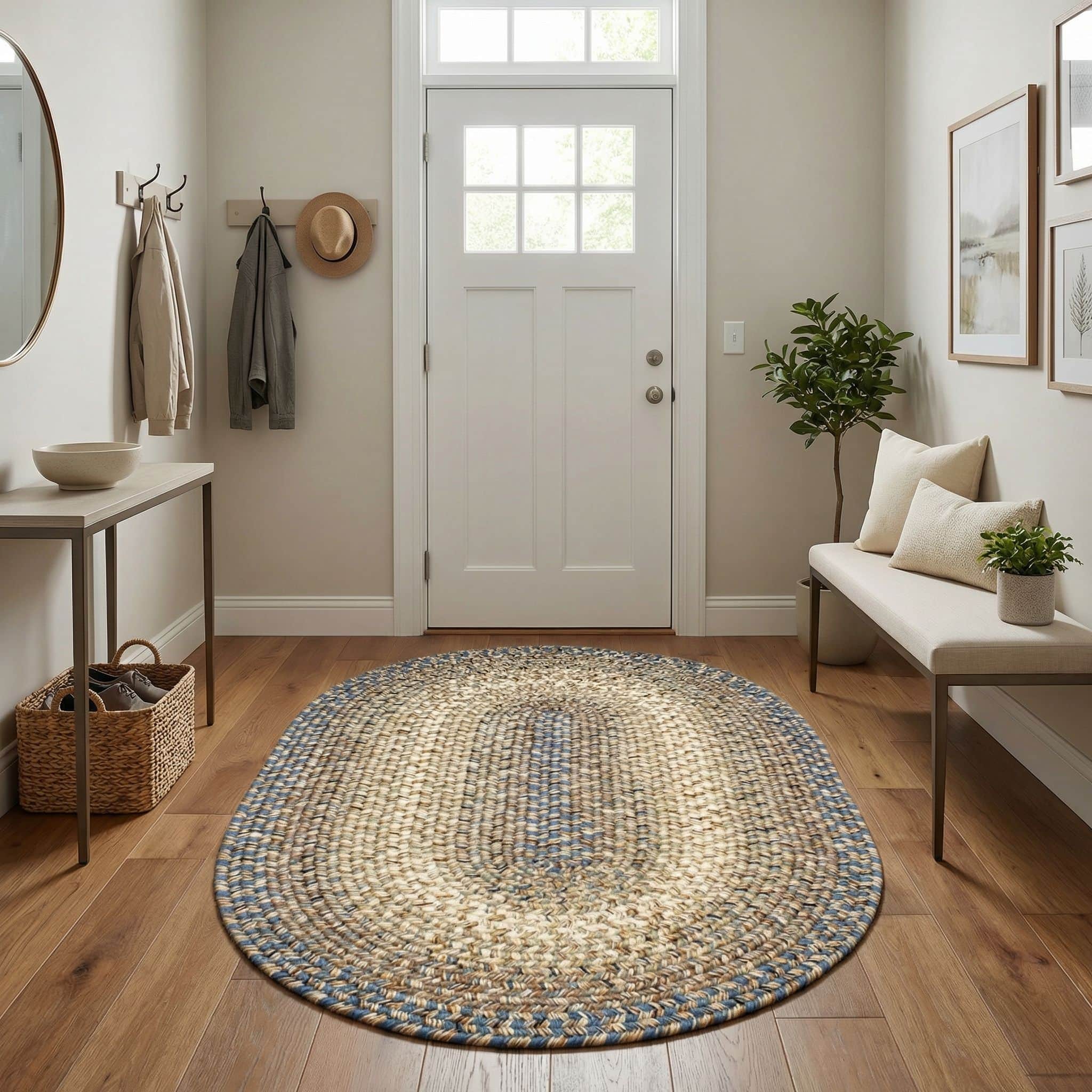 Ridgewood Blue Washable Braided Rug