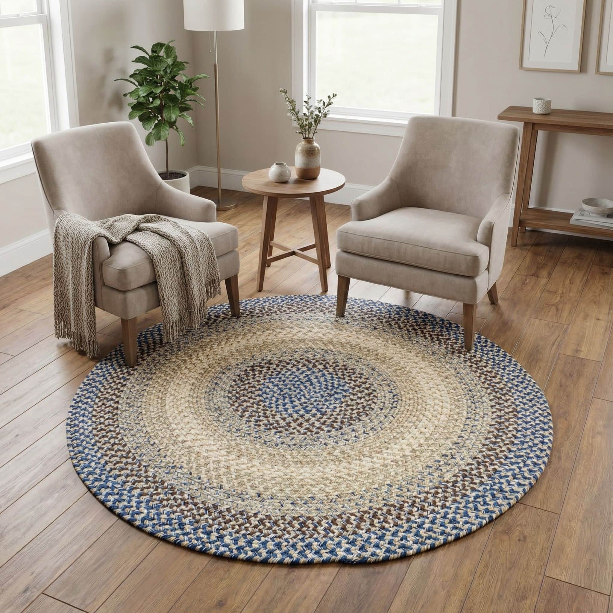 Ridgewood Blue Washable Braided Rug