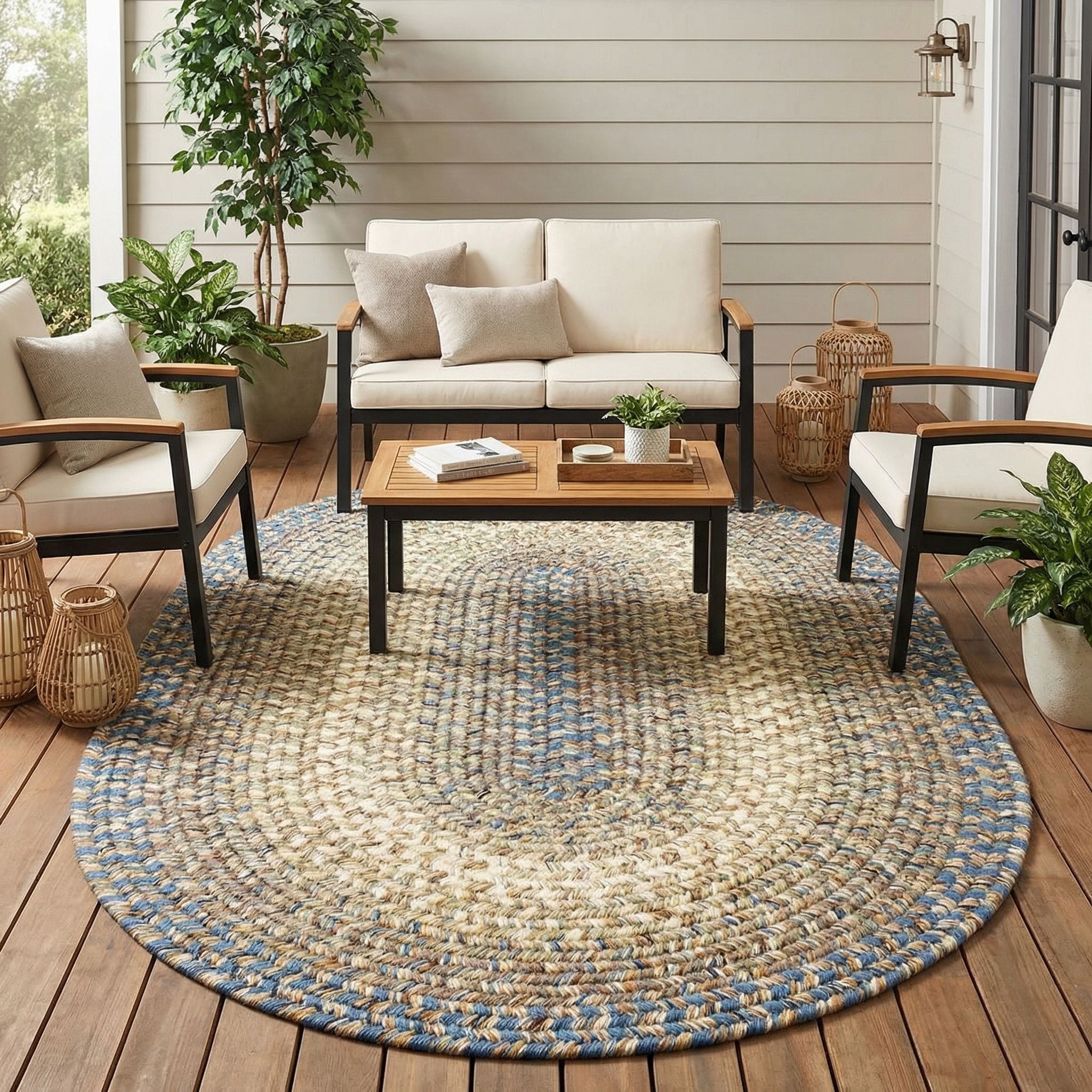 Ridgewood Blue Braided Rug