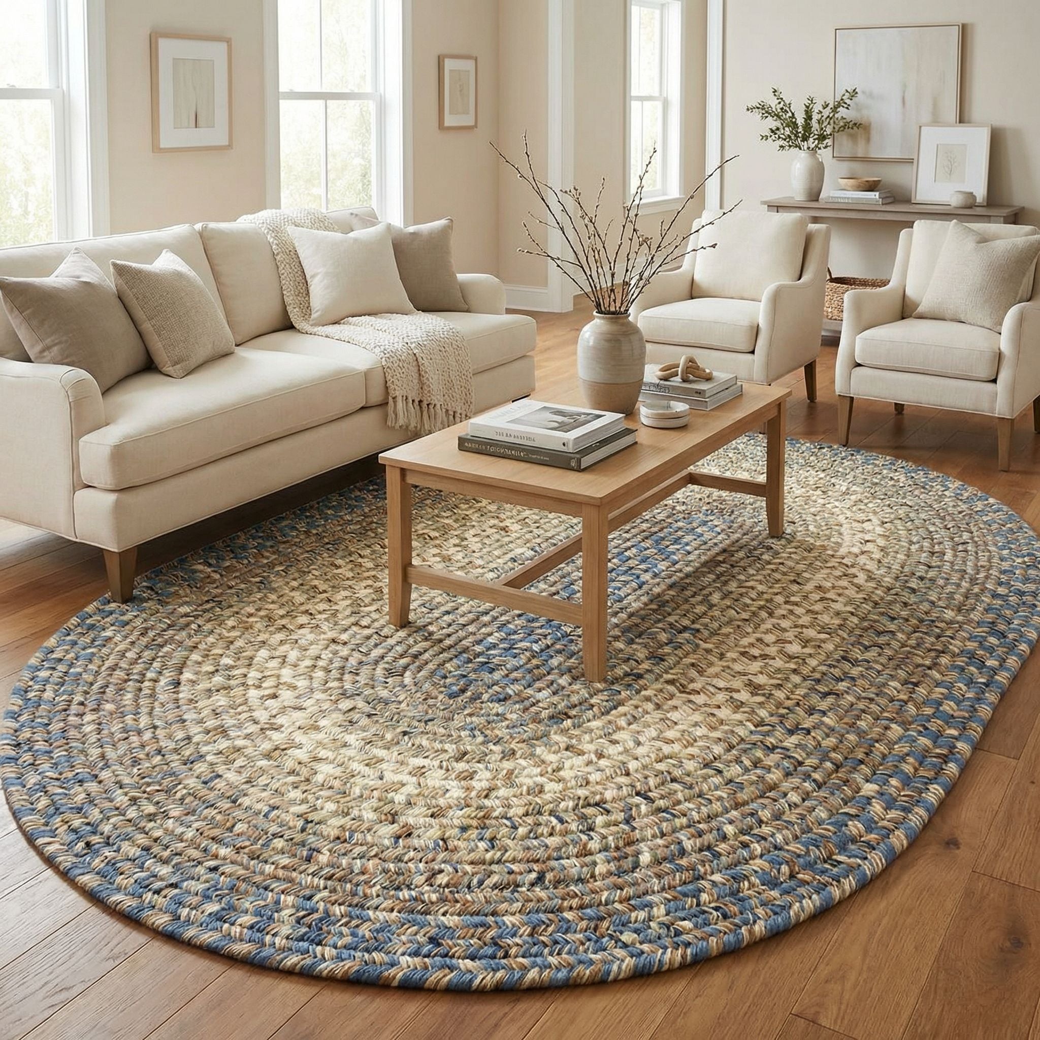 Ridgewood Blue Braided Rug