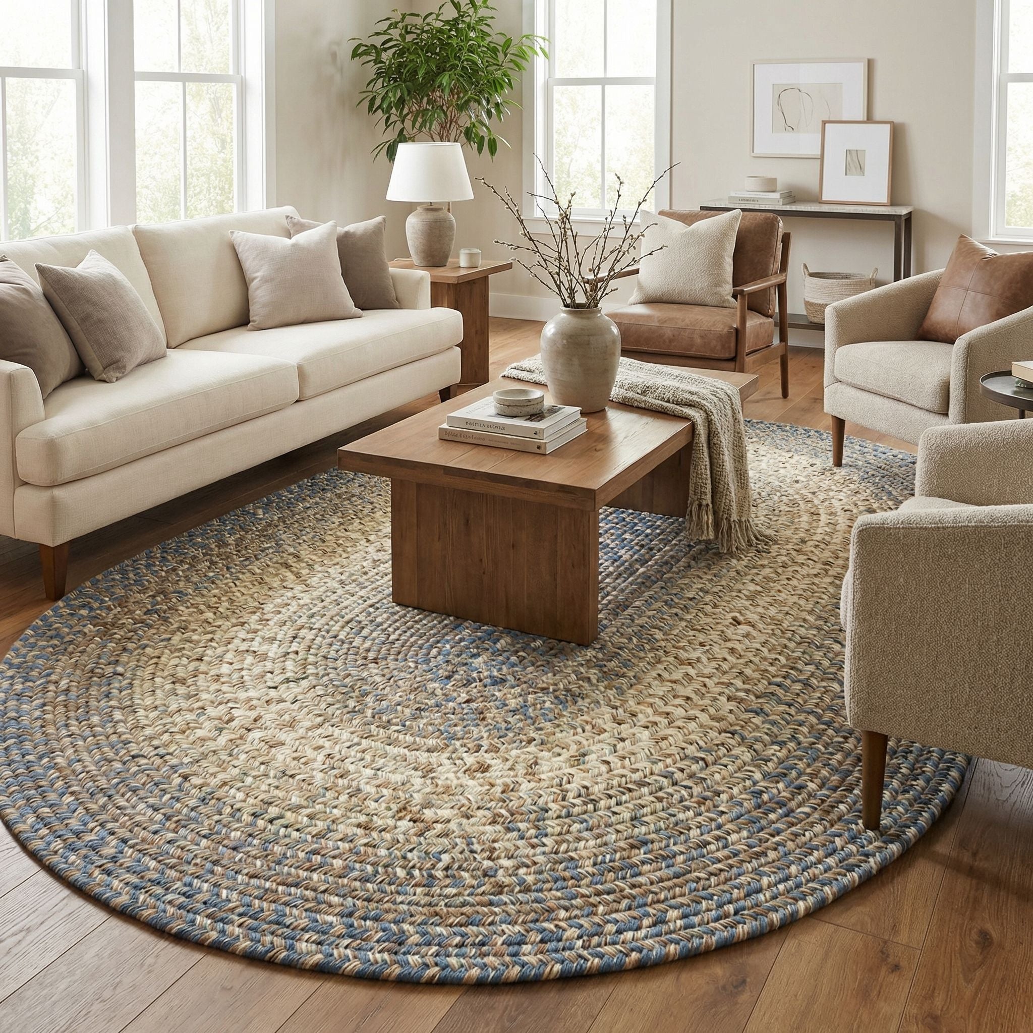 Ridgewood Blue Braided Rug