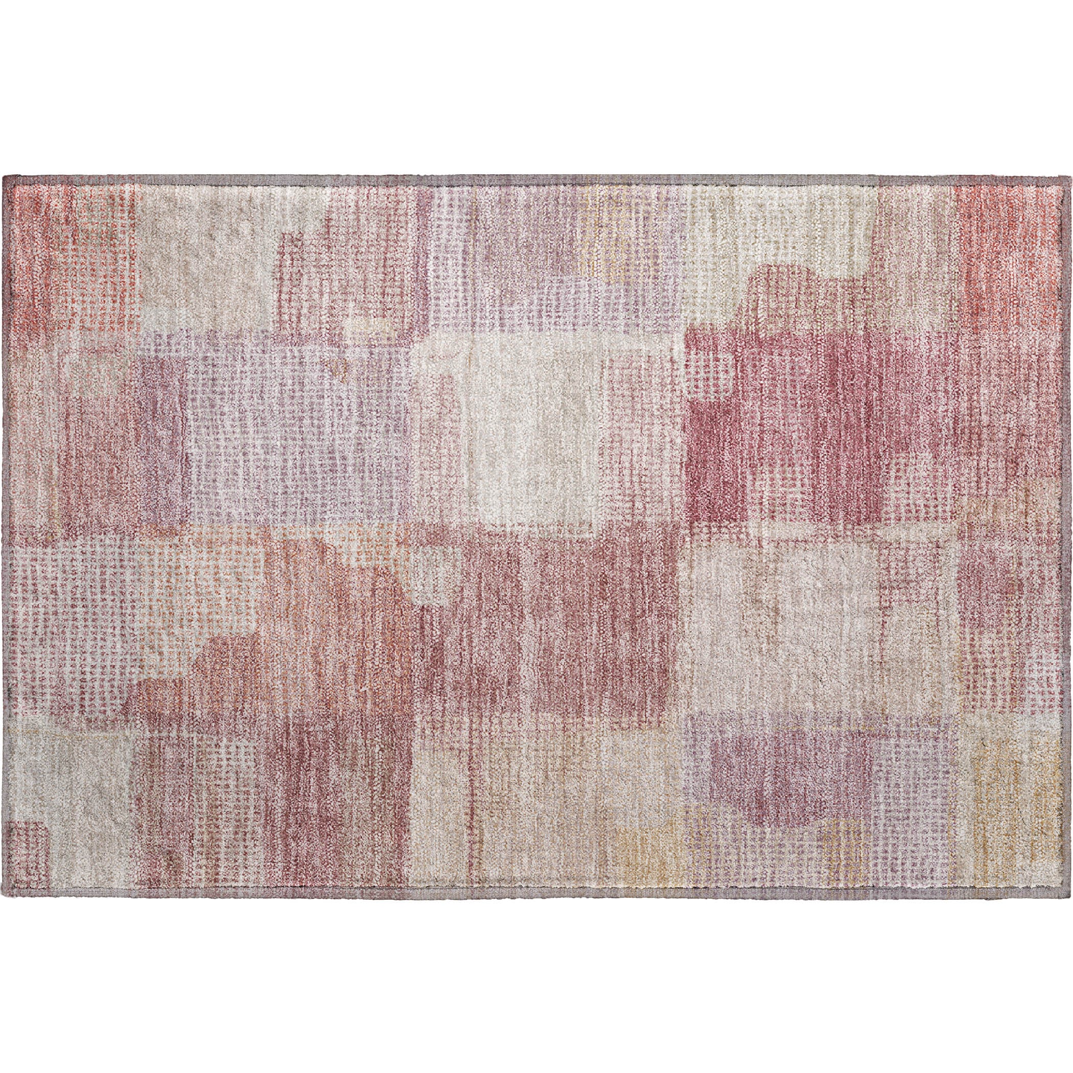 Luxury Washable Indoor/Outdoor Transitional RN10 Blush Pink Rug 1'8" x 2'6" #shape_Rectangle