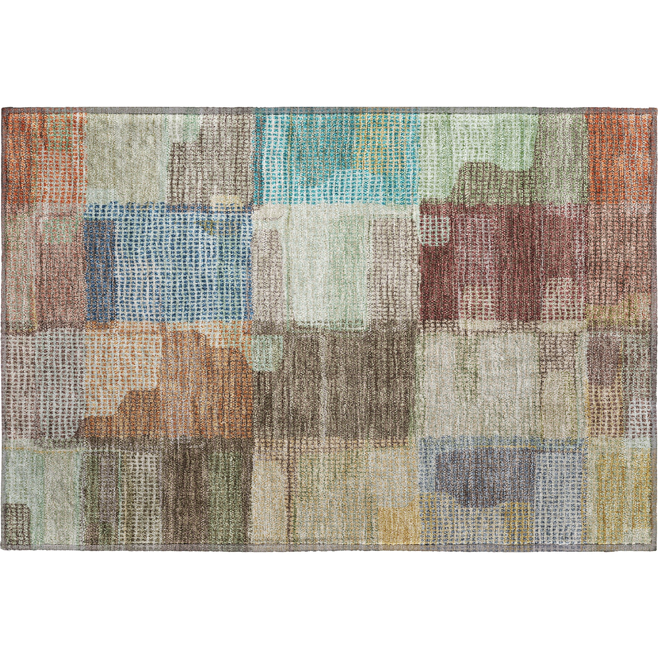 Luxury Washable Indoor/Outdoor Transitional RN10 Putty Brown Rug 1'8" x 2'6" #shape_Rectangle
