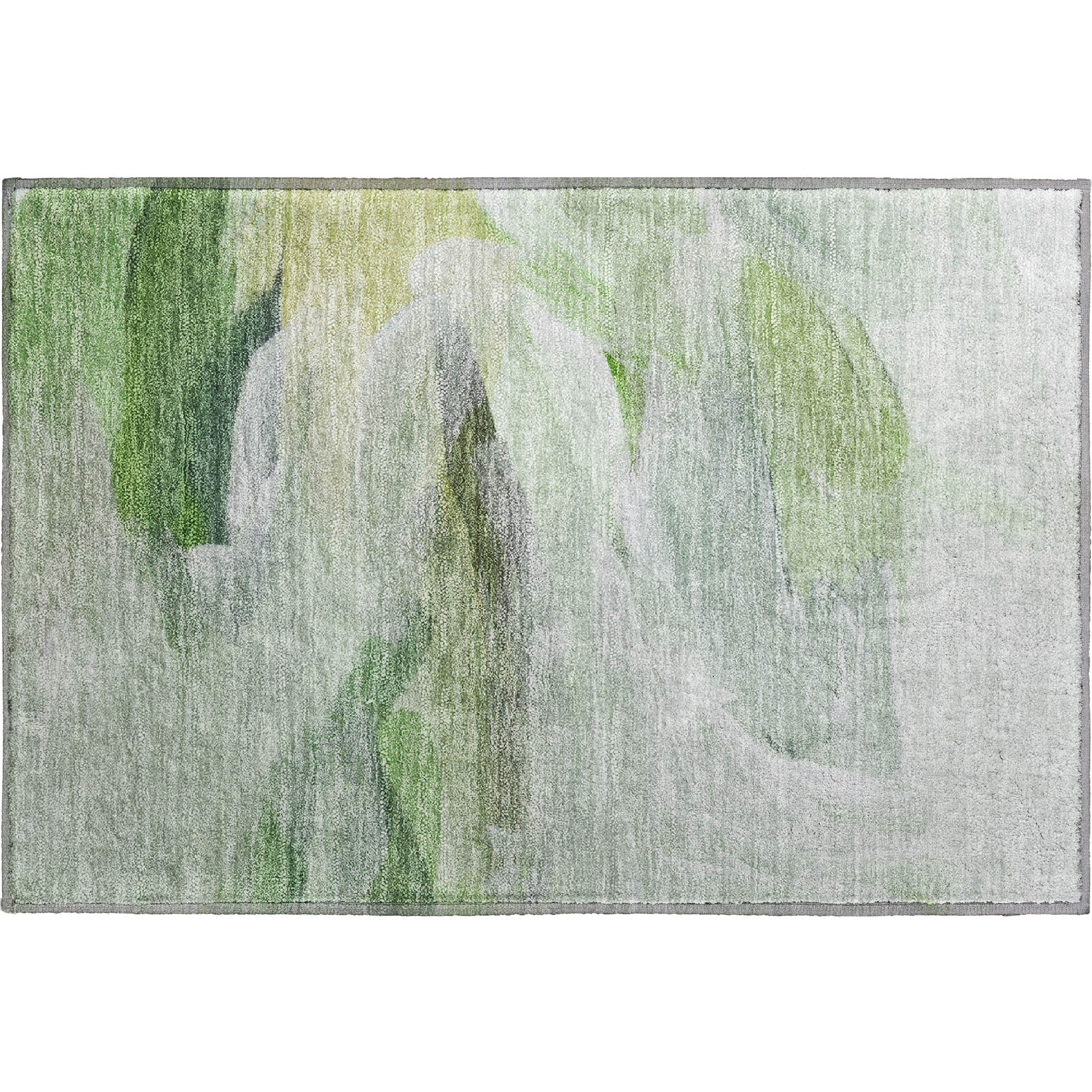 Luxury Washable Indoor/Outdoor Transitional RN11 Aloe Green Rug 1'8" x 2'6" #shape_Rectangle